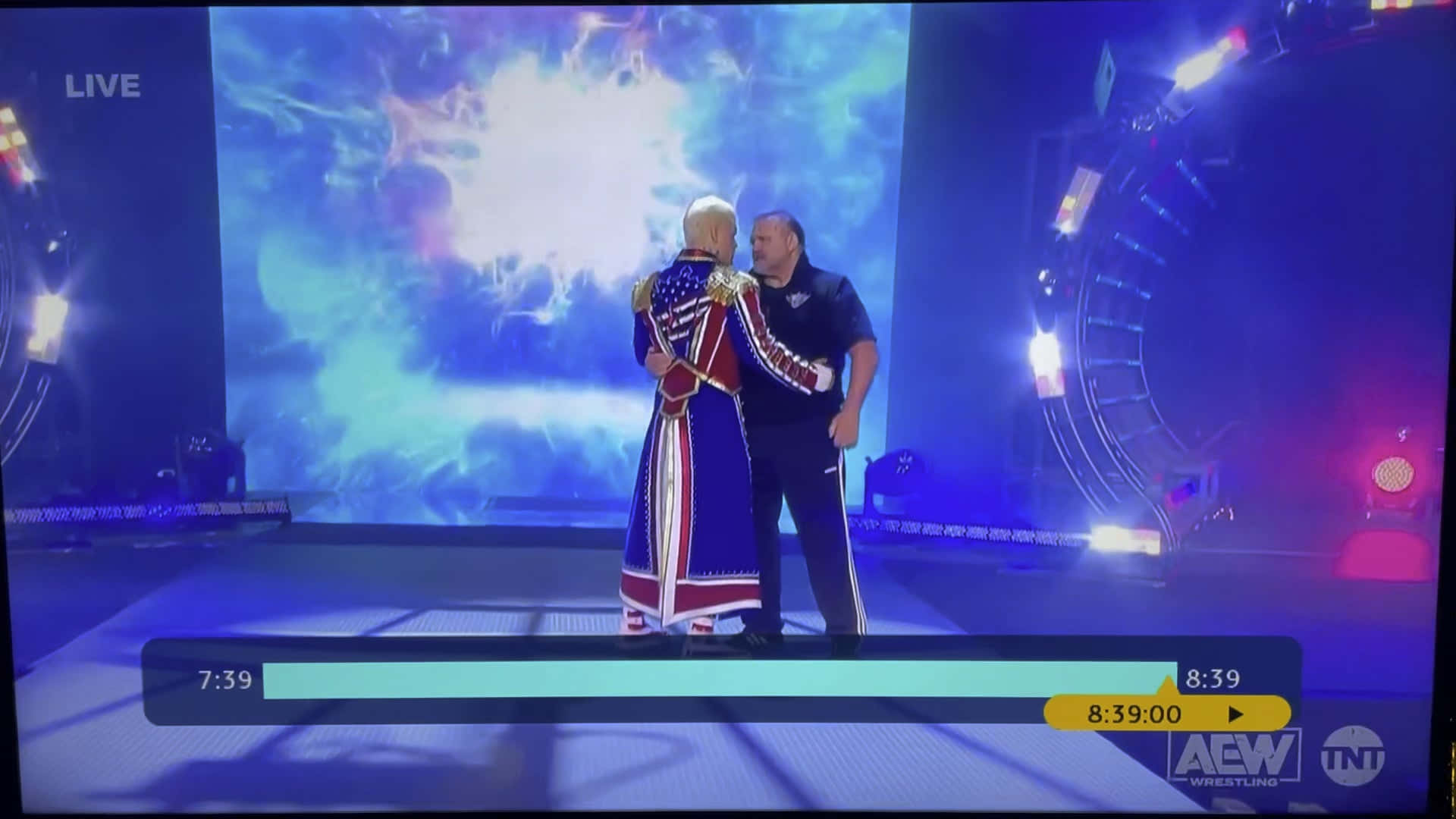 Wrestling Legends Arn Anderson And Cody Rhodes In Discussion Background