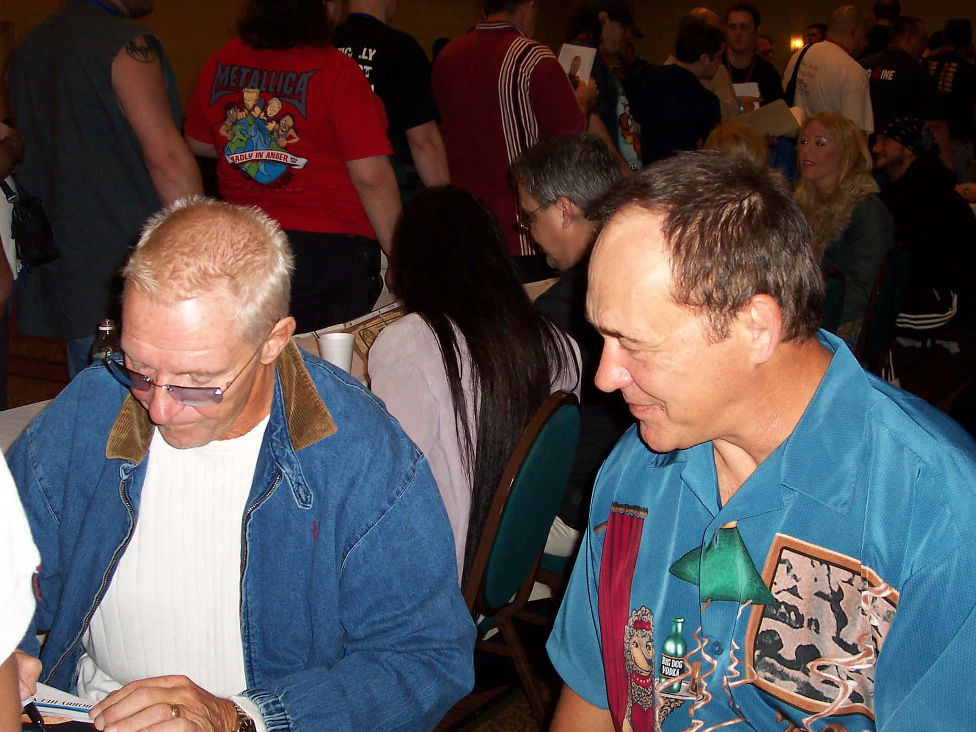Wrestling Legends Larry Zbyszko And Bobby Heenan In Action Background