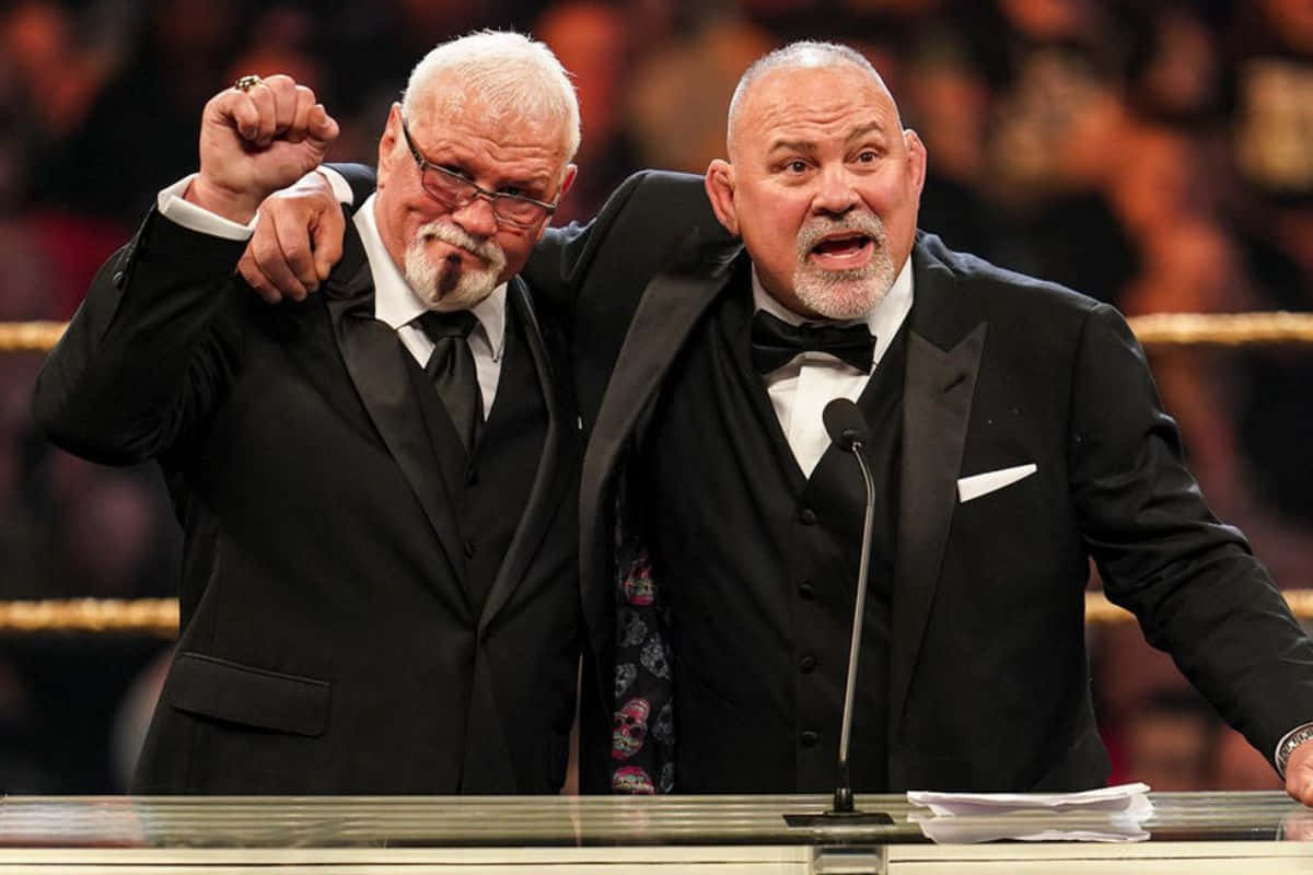 Wrestling Legendsin Tuxedos Background