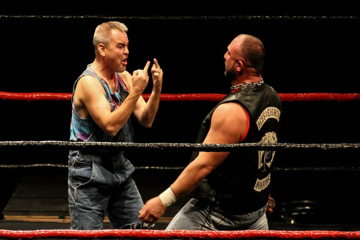 Wrestling Match Staredown Background