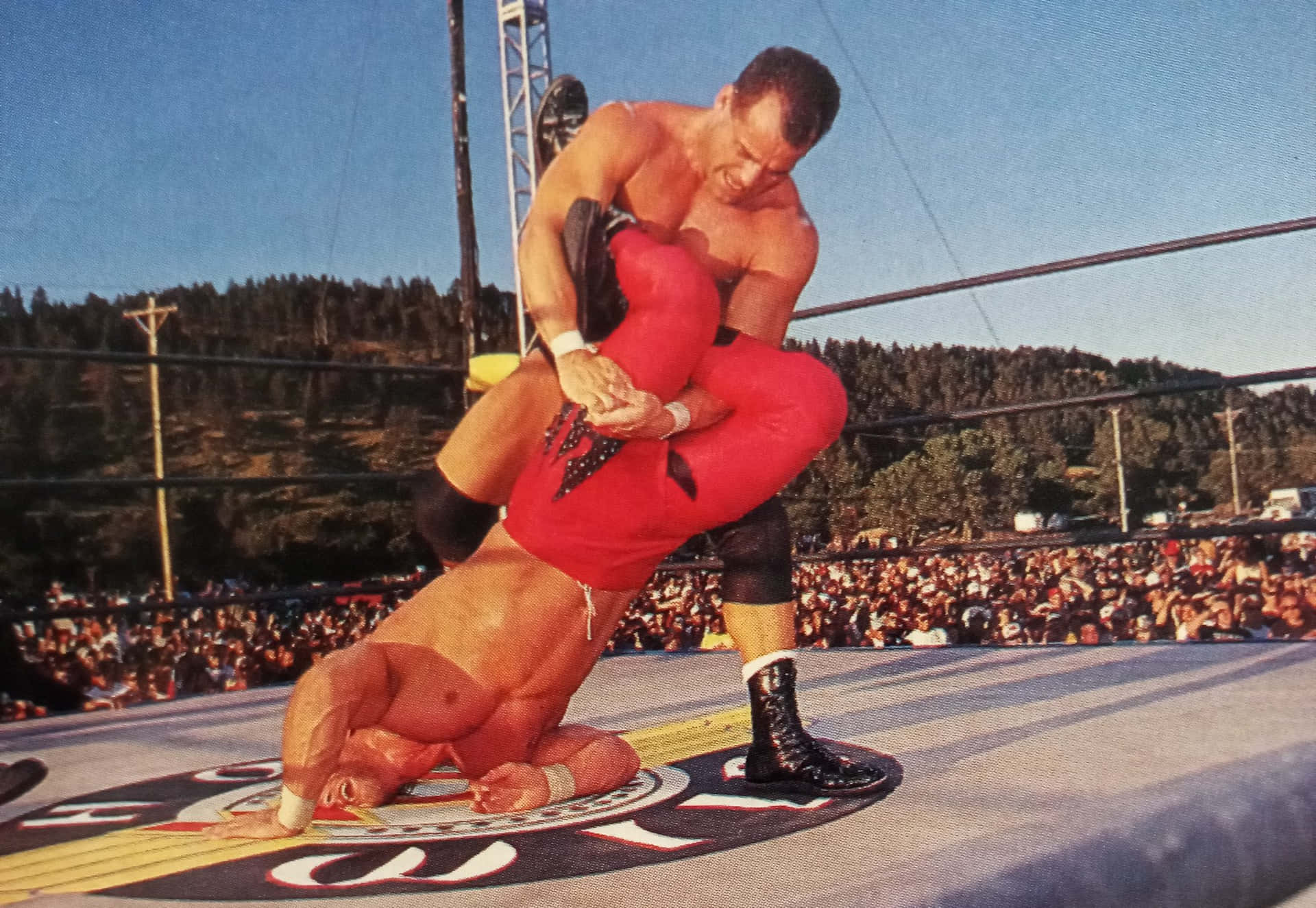 Wrestling Match Submission Hold Background