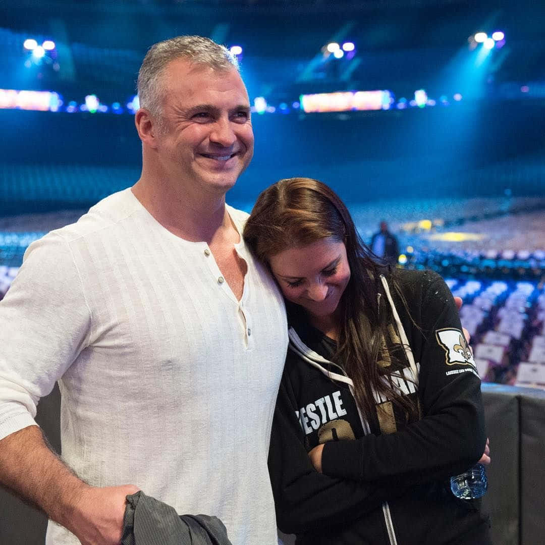 Wrestling Royalties: Shane Mcmahon Side By Side With Stephanie Mcmahon Background