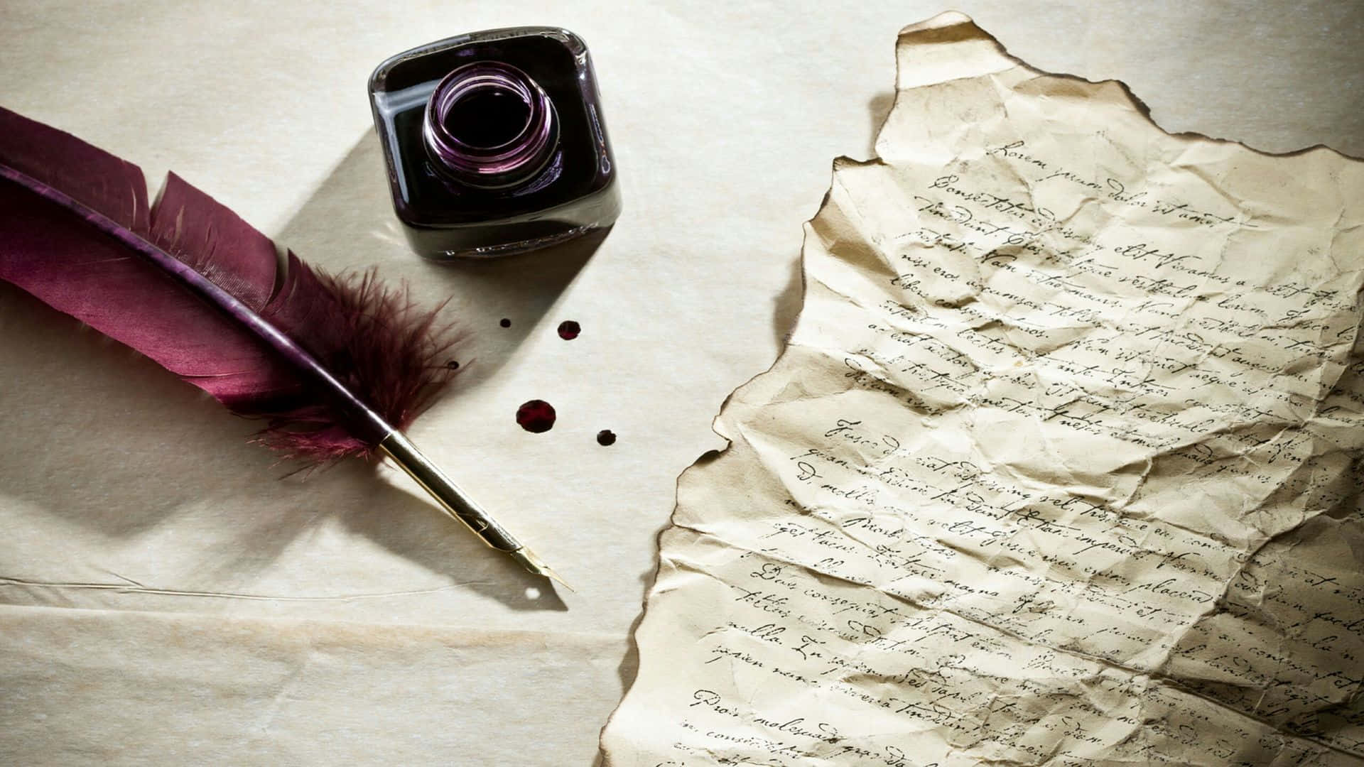 Writing With Maroon Quill