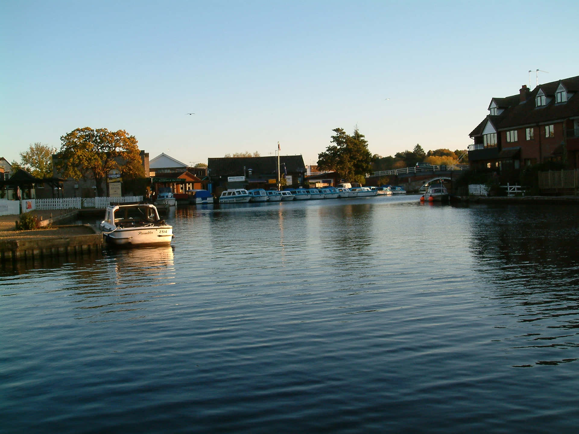 Wroxham Bay In Norfolk, England Background