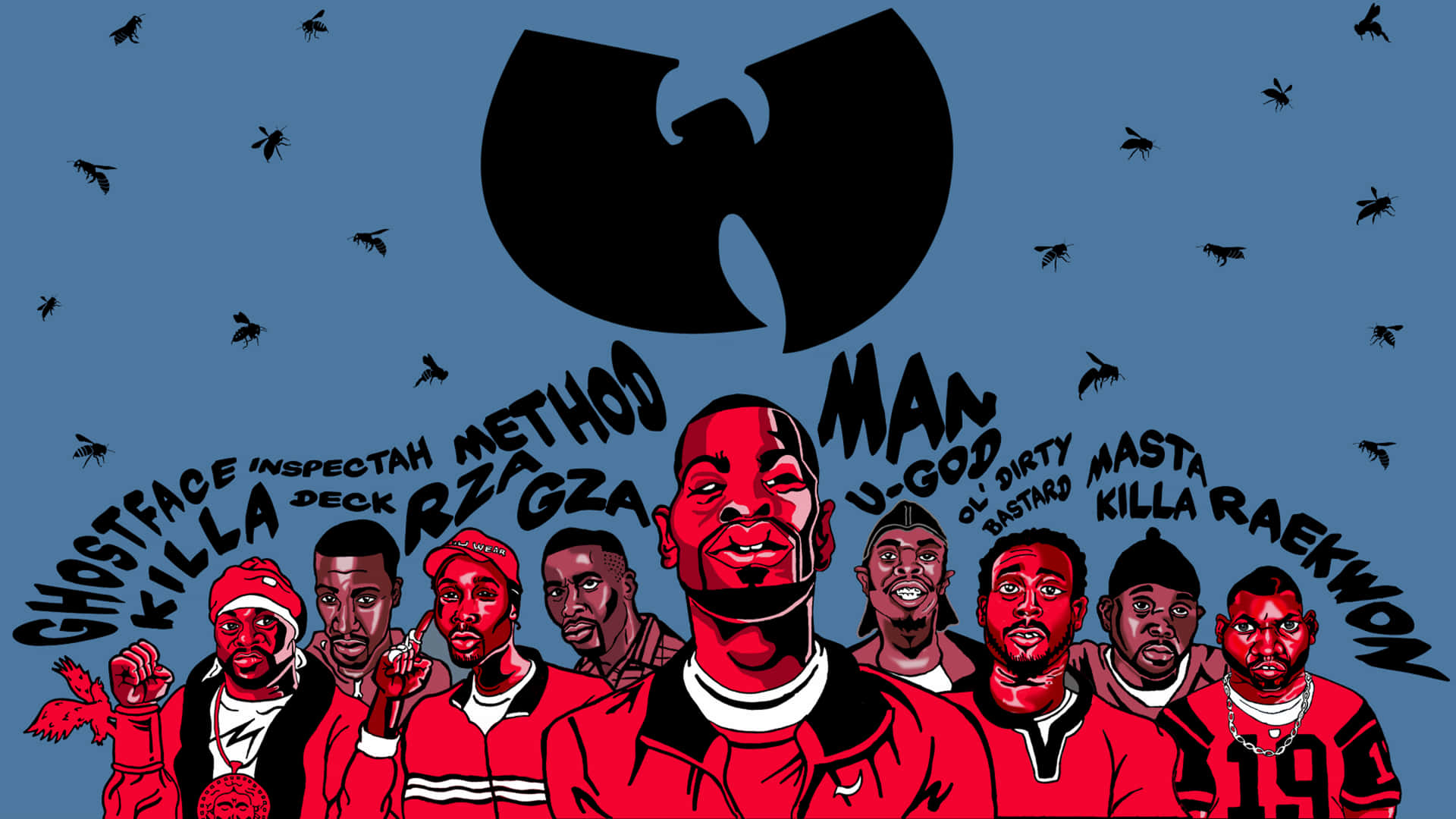 Wu Tang Clan Cartoon Art 4k Background