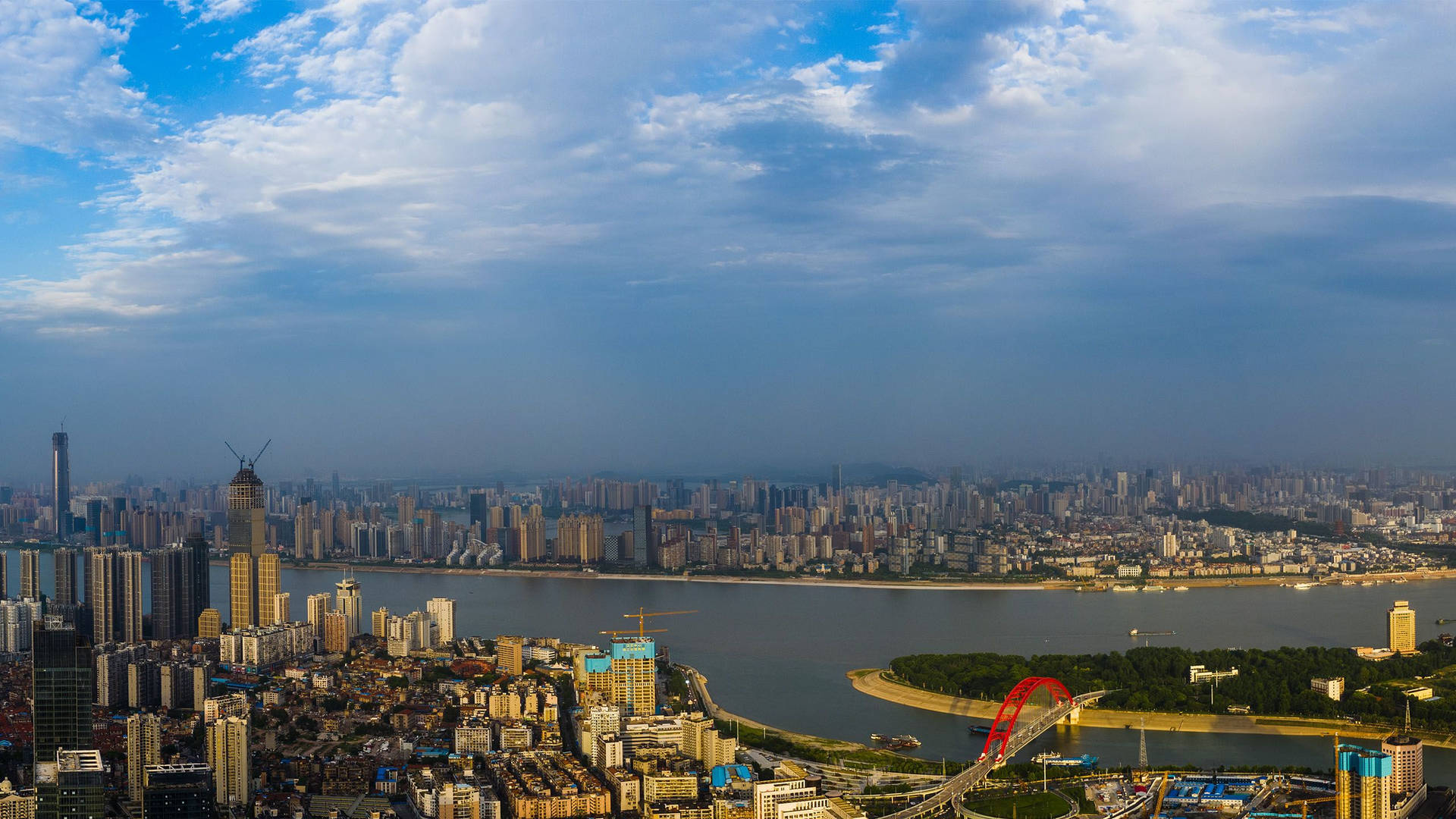 Wuhan Aerial View Background