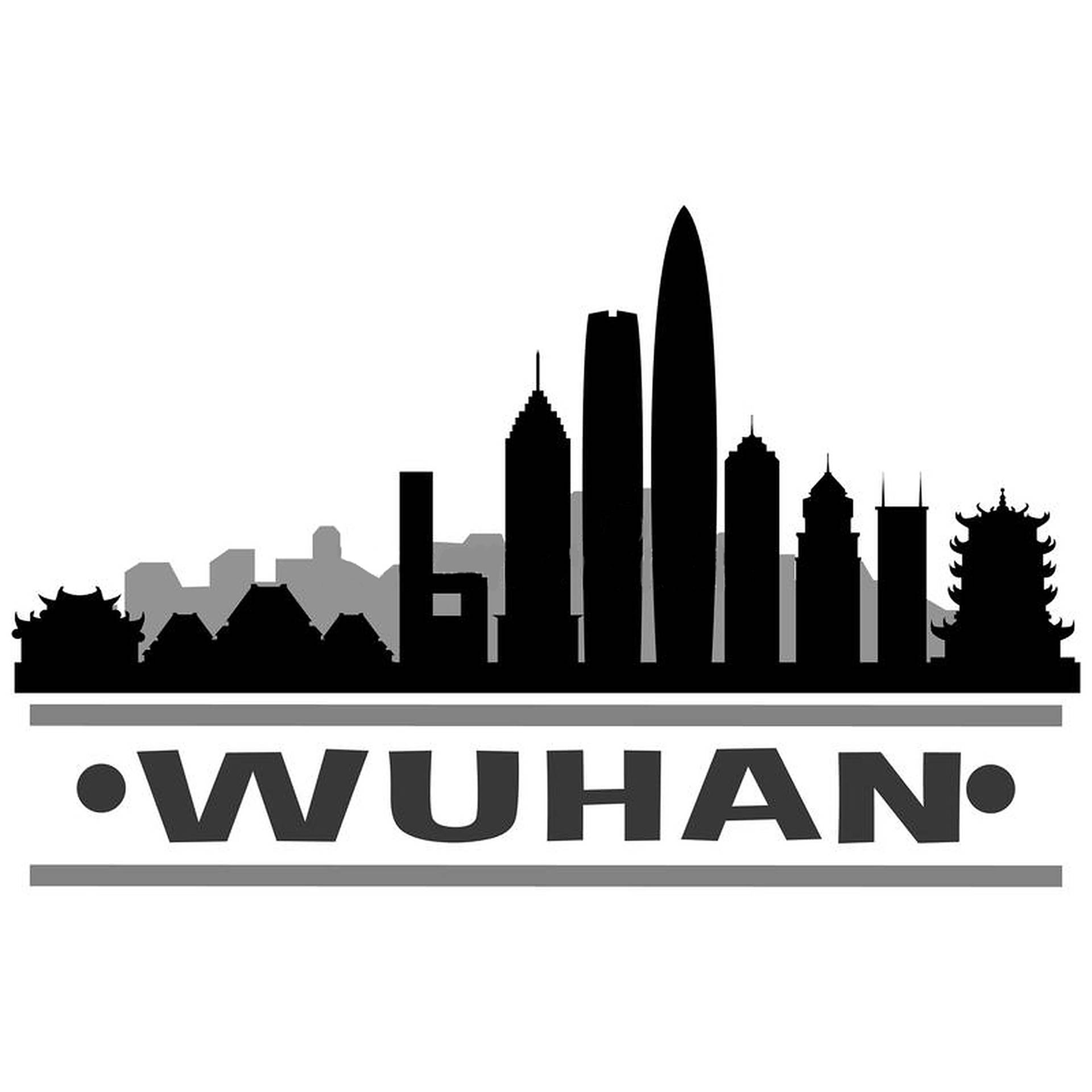 Wuhan Black And White Art Background