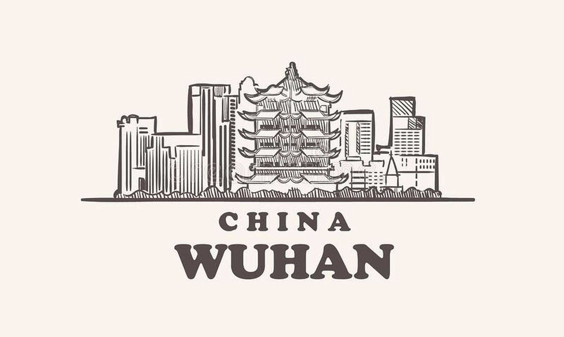 Wuhan China Tower Art Background