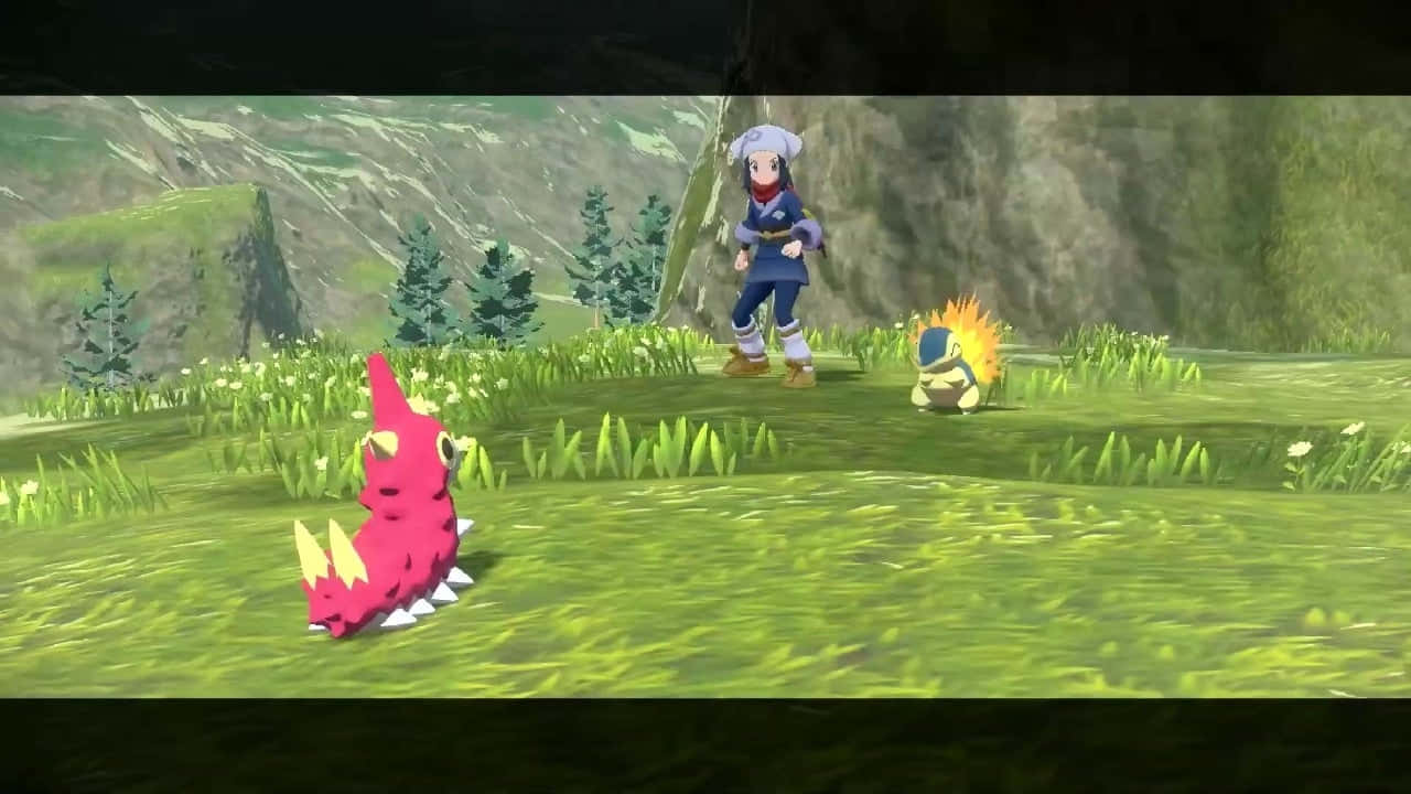 Wurmple In Battle Mode With Cyndaquil Background