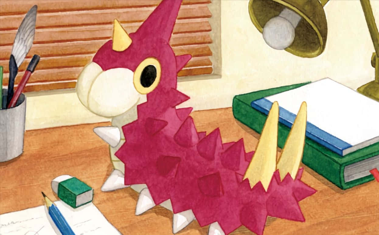 Wurmple On A Study Table Background