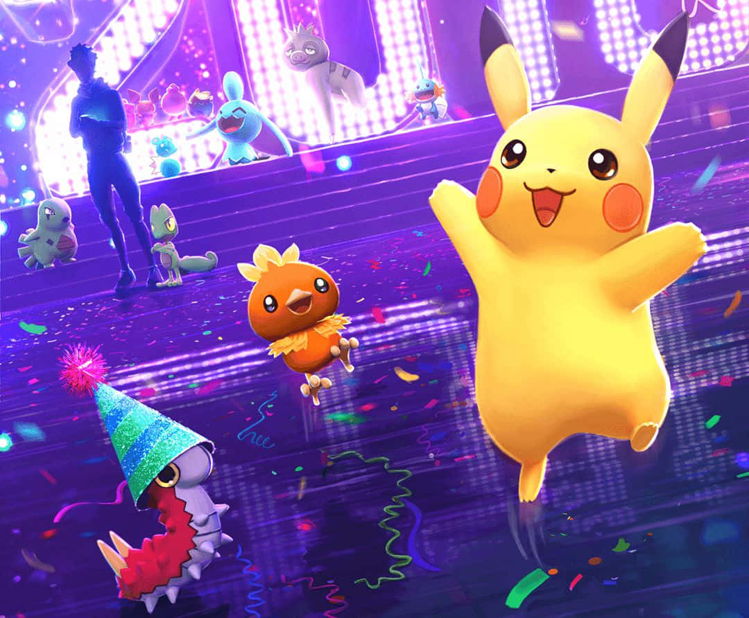 Wurmple, Pikachu, And Torchic Partying