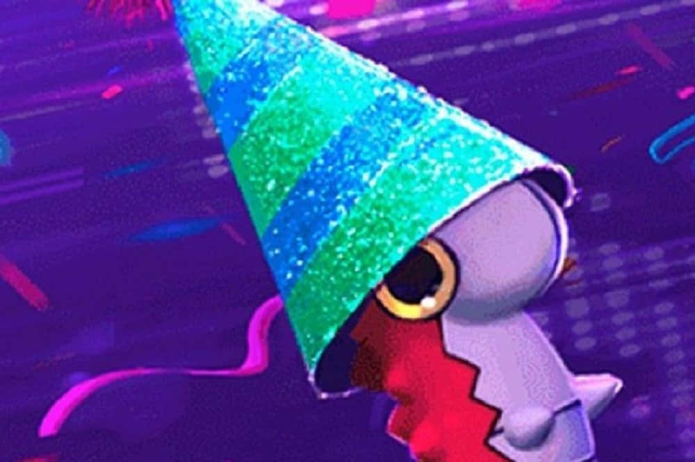 Wurmple Wearing A Sparkling Party Hat Background