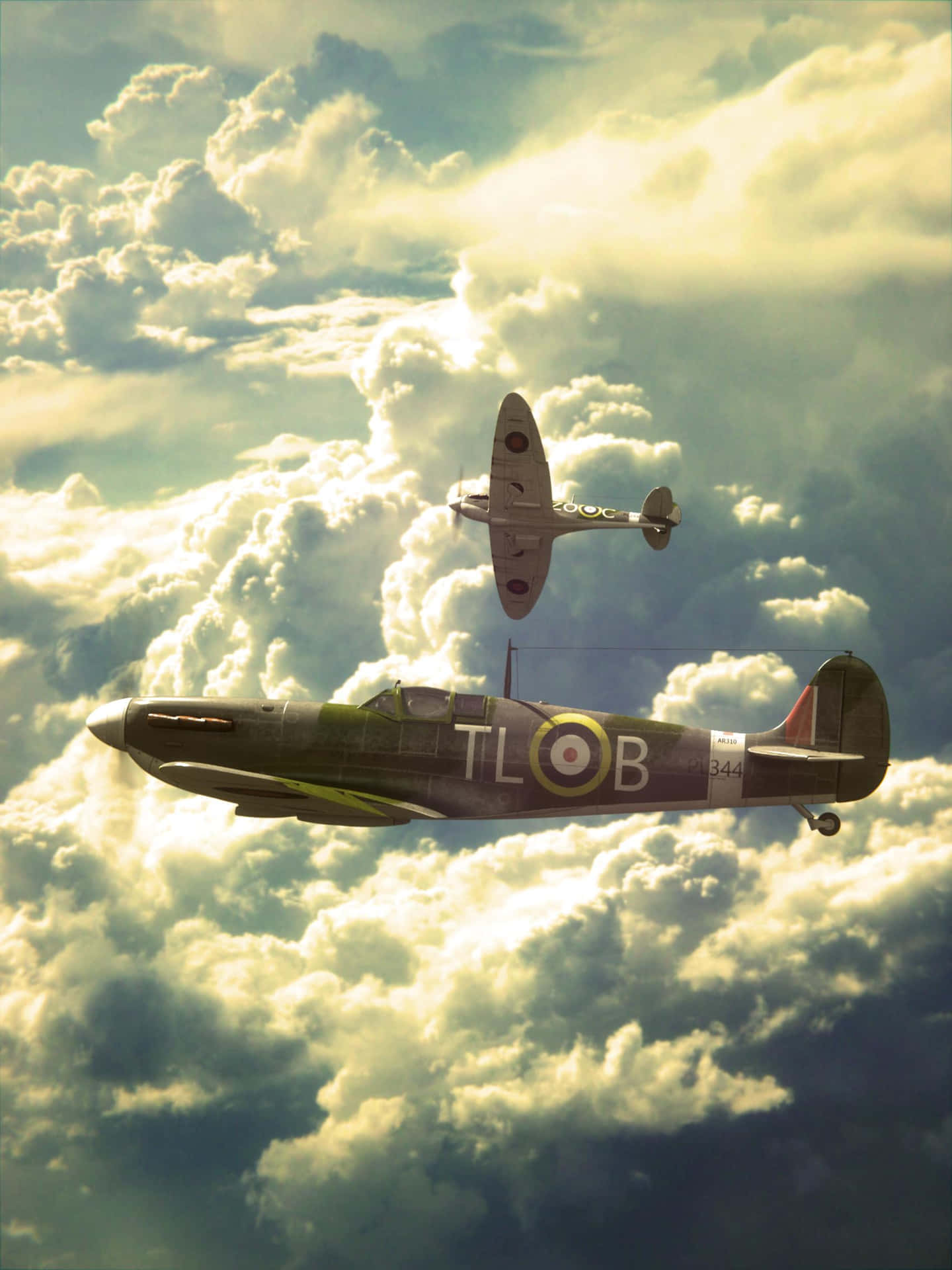 Ww2 Iphone Aircraft Flying Background