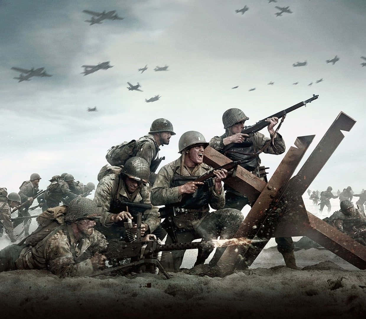 Ww2 Iphone Soldiers Fighting Background