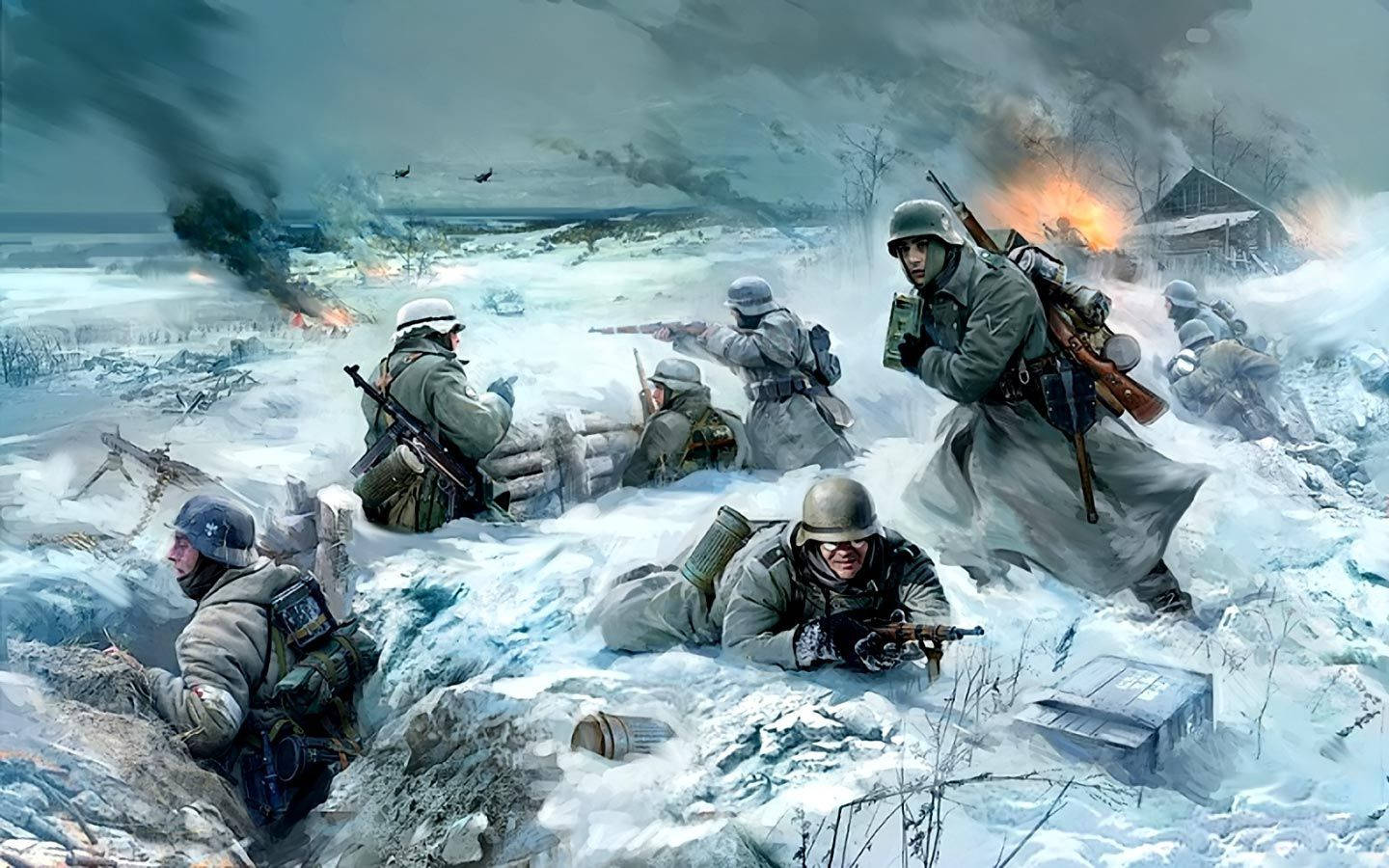 Ww2 Soldiers In Snow Art