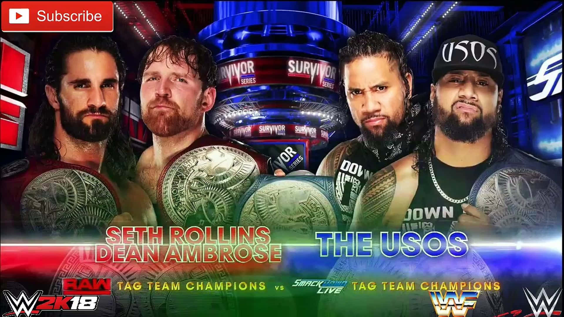 Wwe 2k18 Jimmy And Jey Uso Match Poster Background