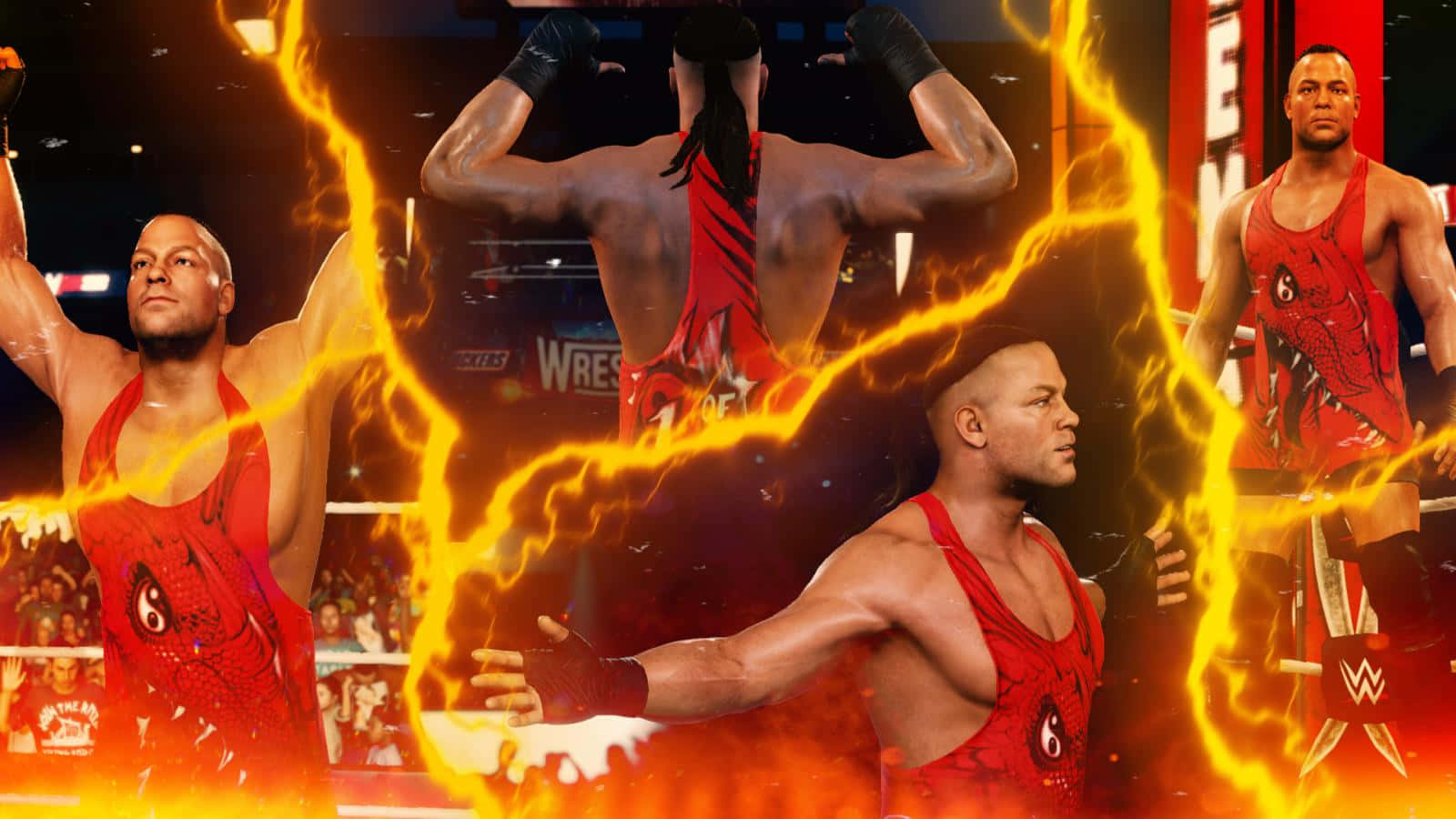 Wwe 2k22 Rob Van Dam Collage Background