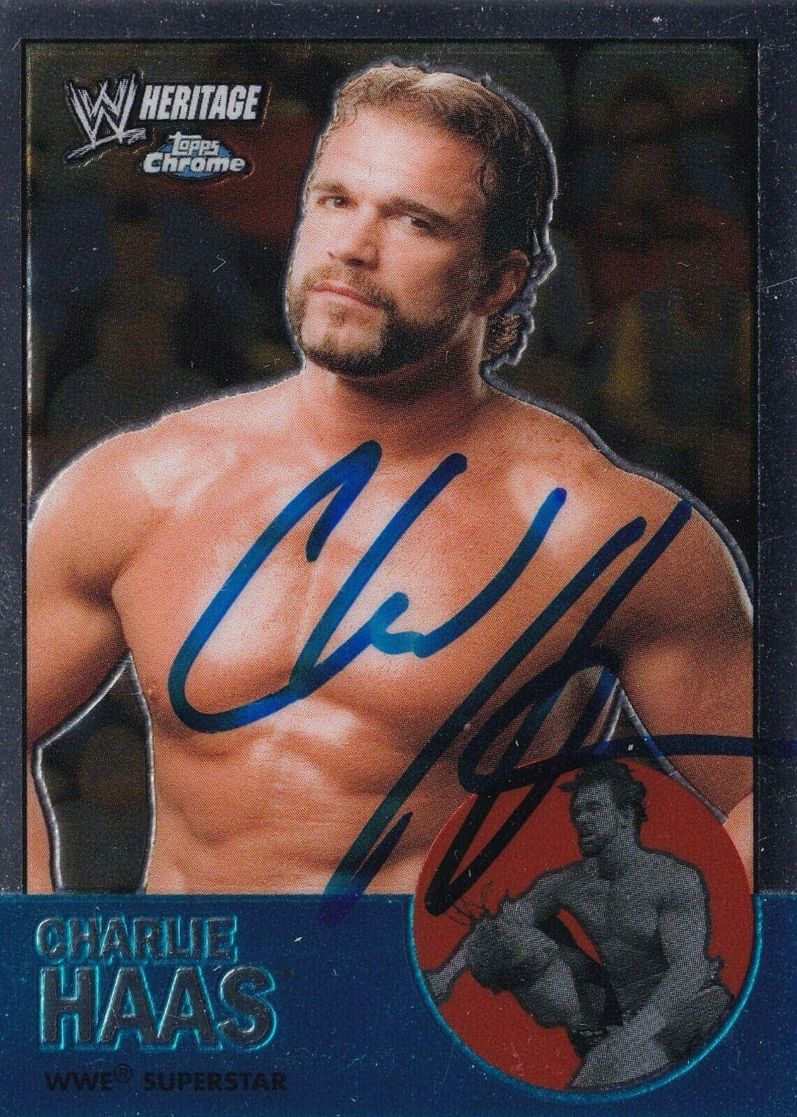 Wwe Charlie Haas Signed Topps Trading Card Background
