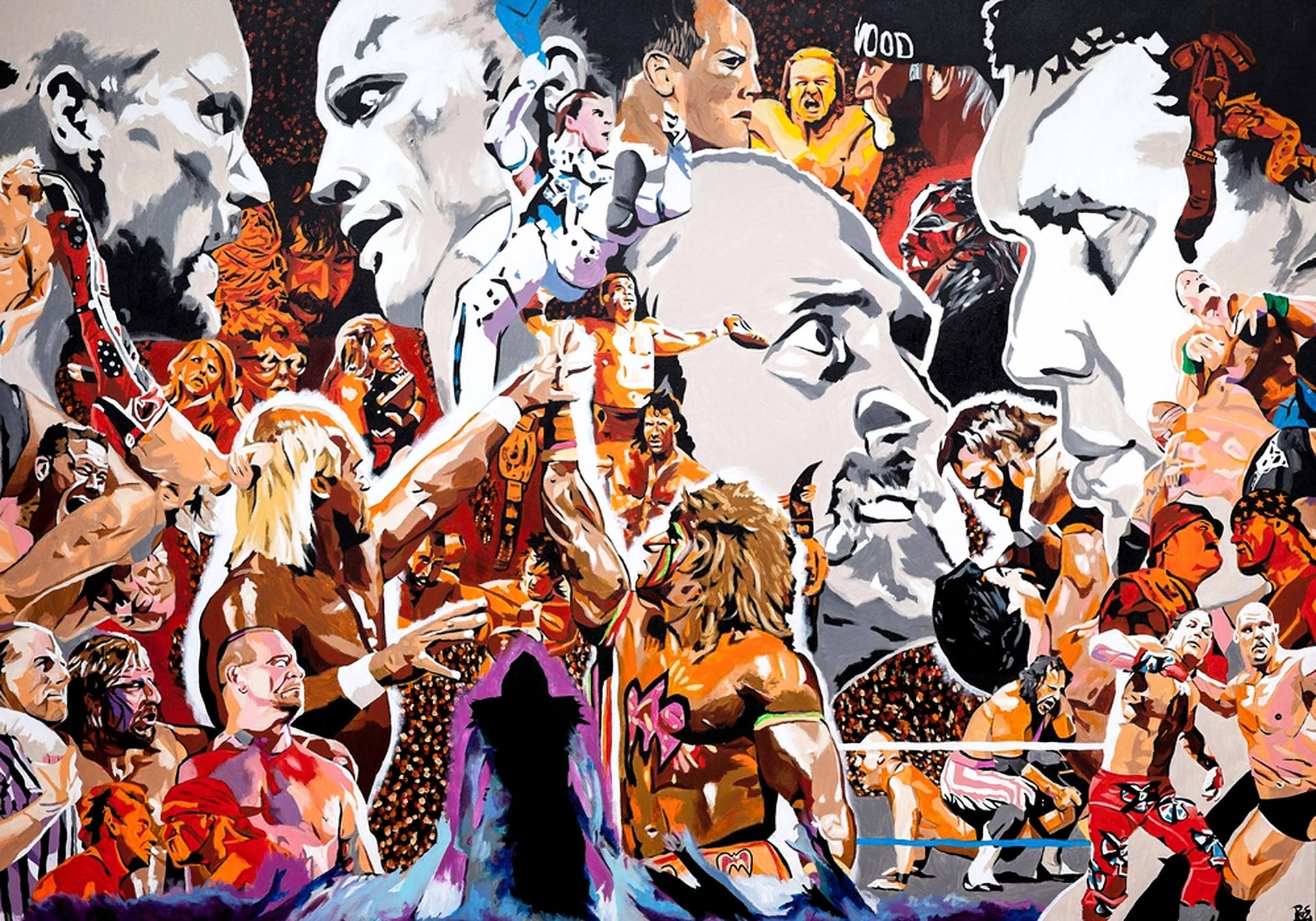 Wwe Collage Background