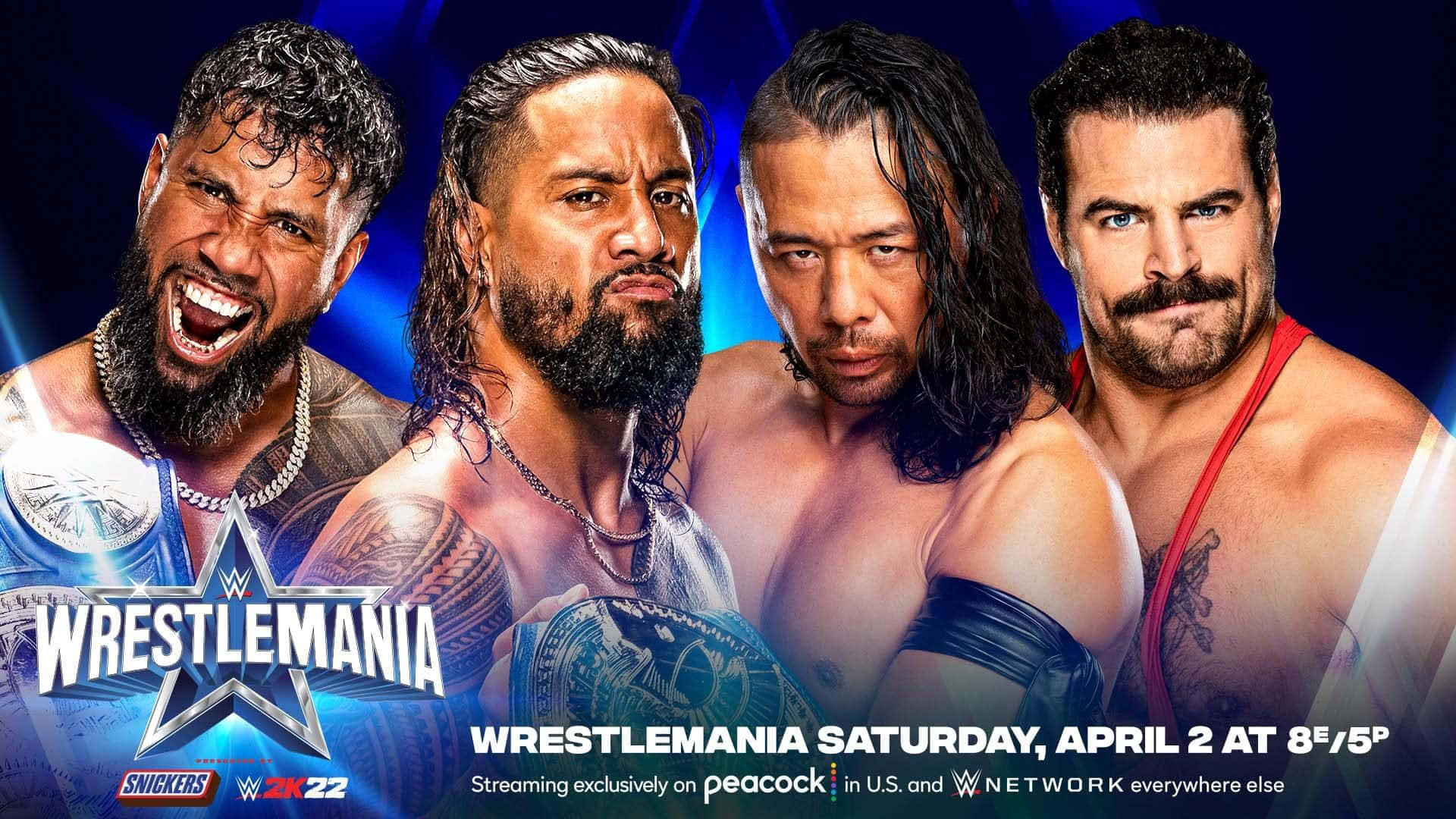Wwe Jimmy And Jey Uso Wrestlemania Poster Background
