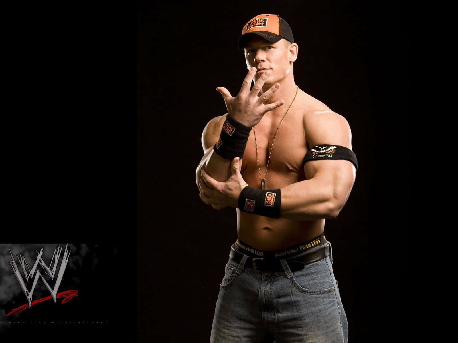 Wwe Logo On Fire Background