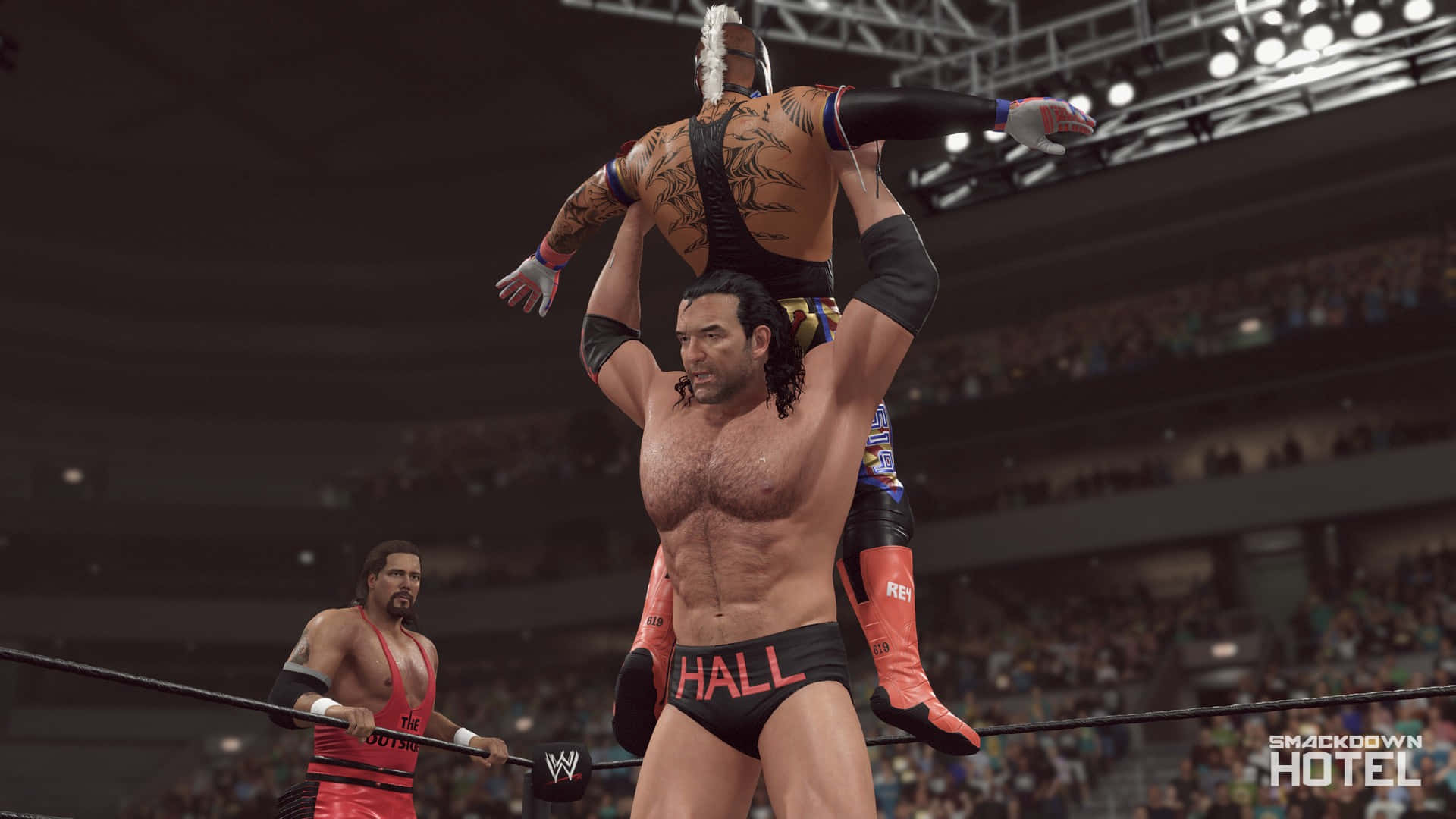 Wwe Player Scott Hall Fighting Background