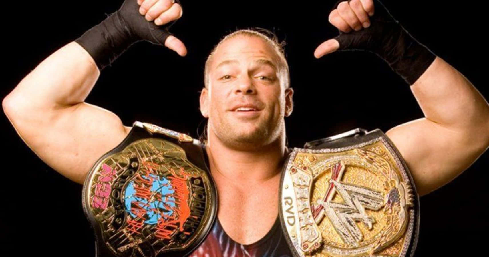 Wwe Rob Van Dam With Championship Belt Background