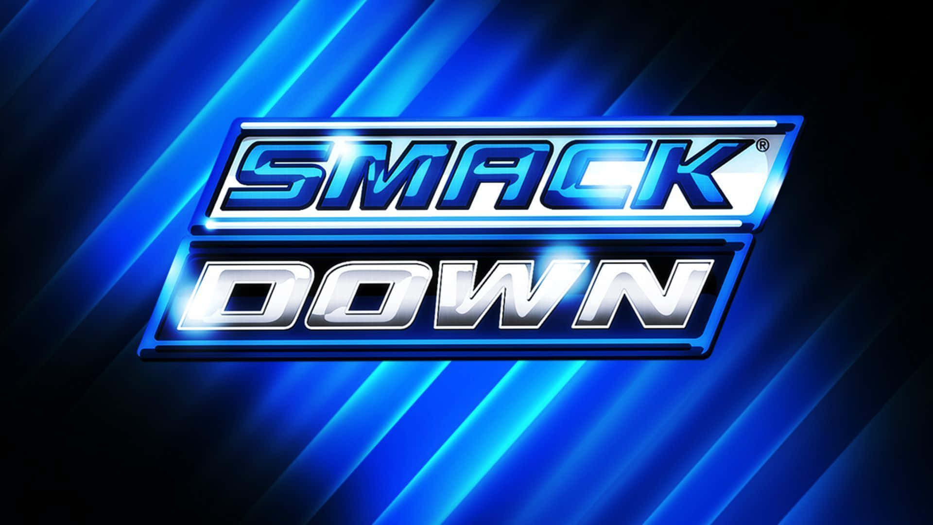 Wwe Smackdown Logo On A Blue Background Background