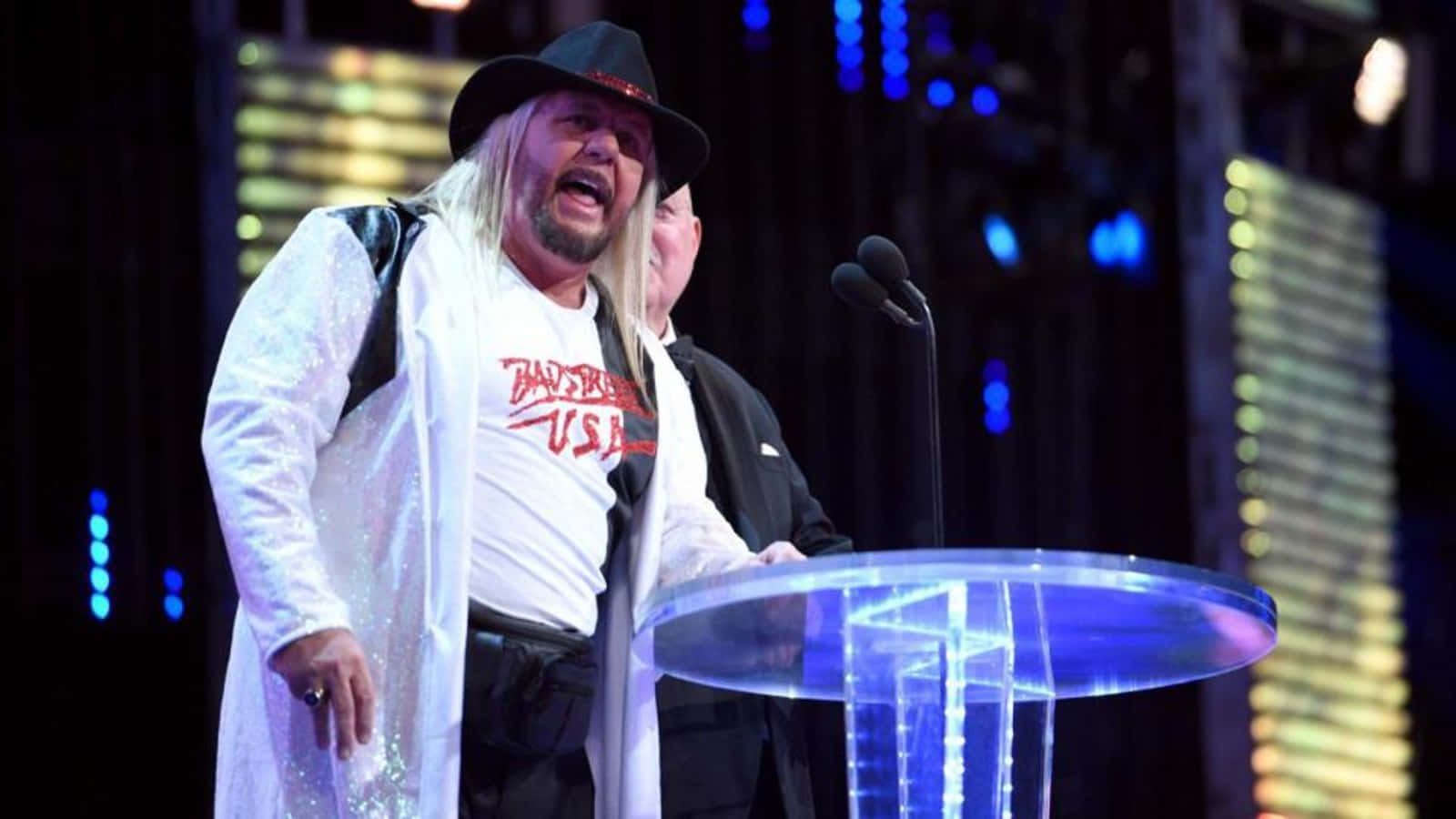 Wwe Star Michael Hayes Talking At The Stands Background