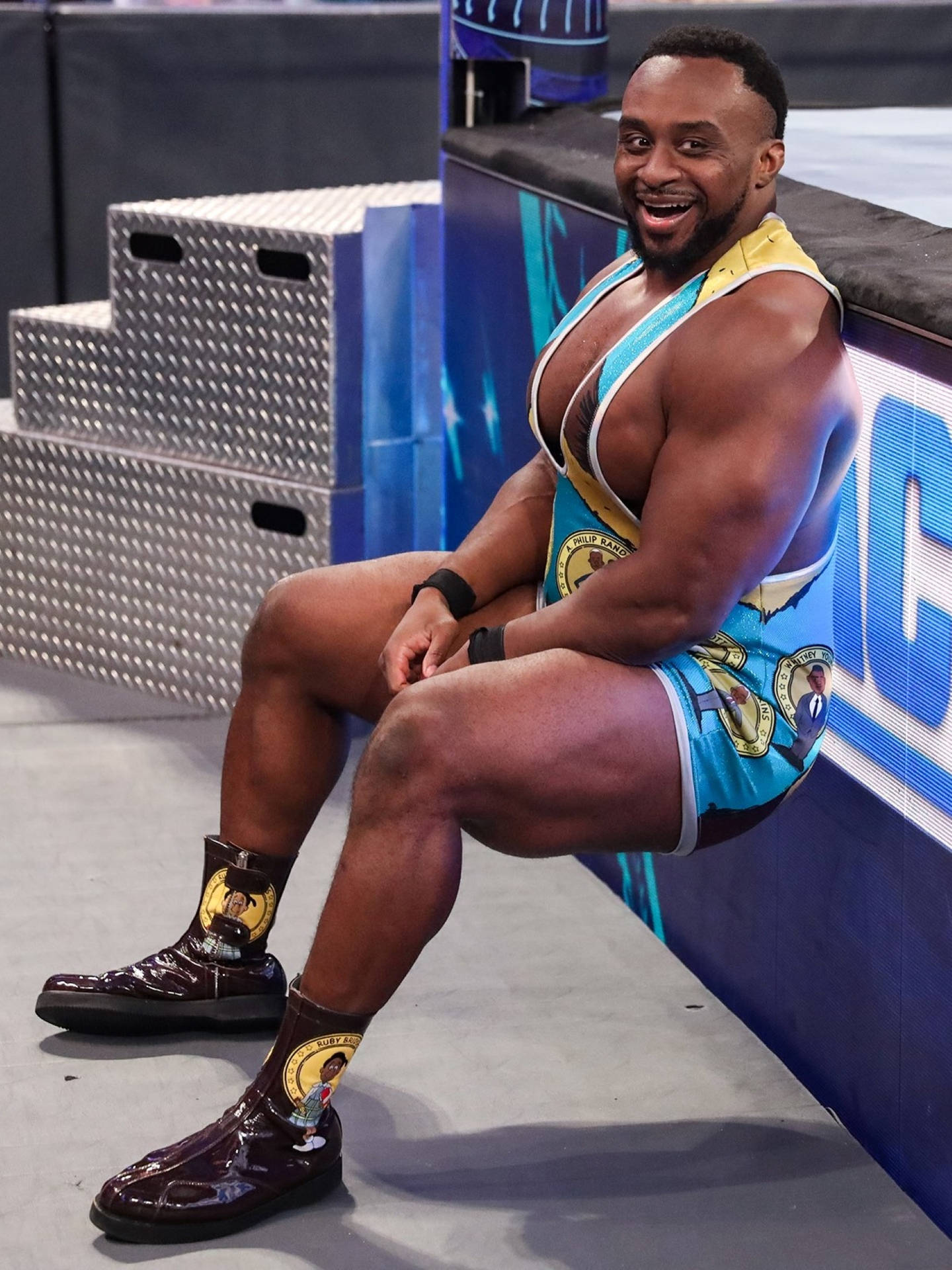 Wwe Superstar Big E In Action Background