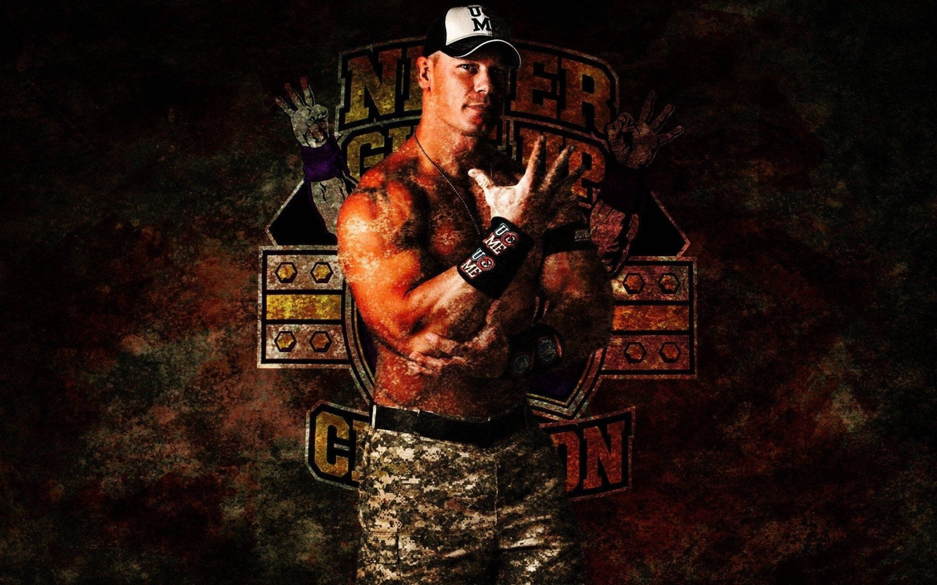 Wwe Superstar John Cena Grunge Cover Background