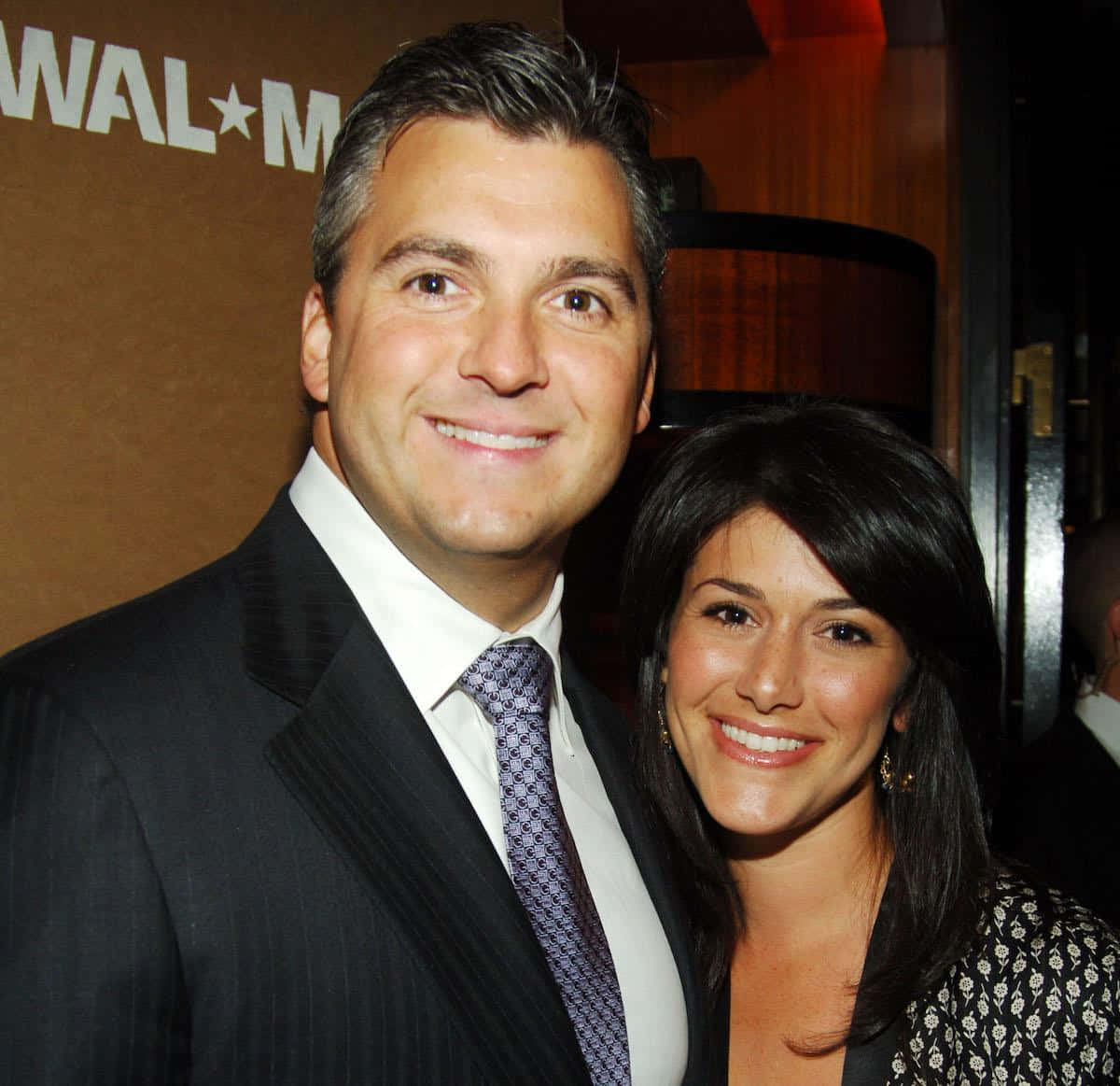 Wwe Superstar Shane Mcmahon With Wife Marissa Mazzola-mcmahon In A Throwback Picture. Background