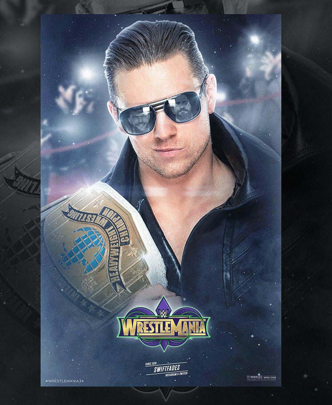 Wwe Superstar The Miz In Action Background