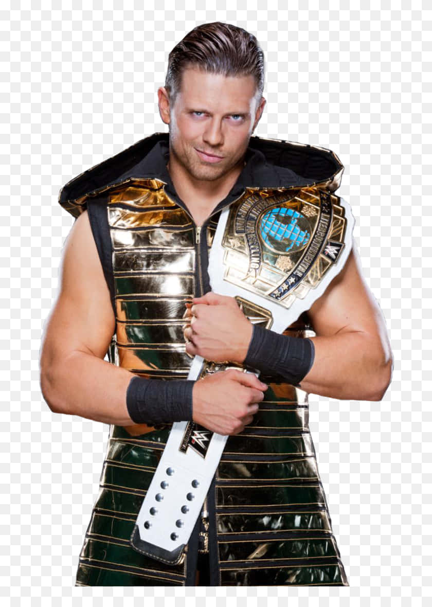 Wwe Superstar, The Miz, Showcasing His Championship Belt Background