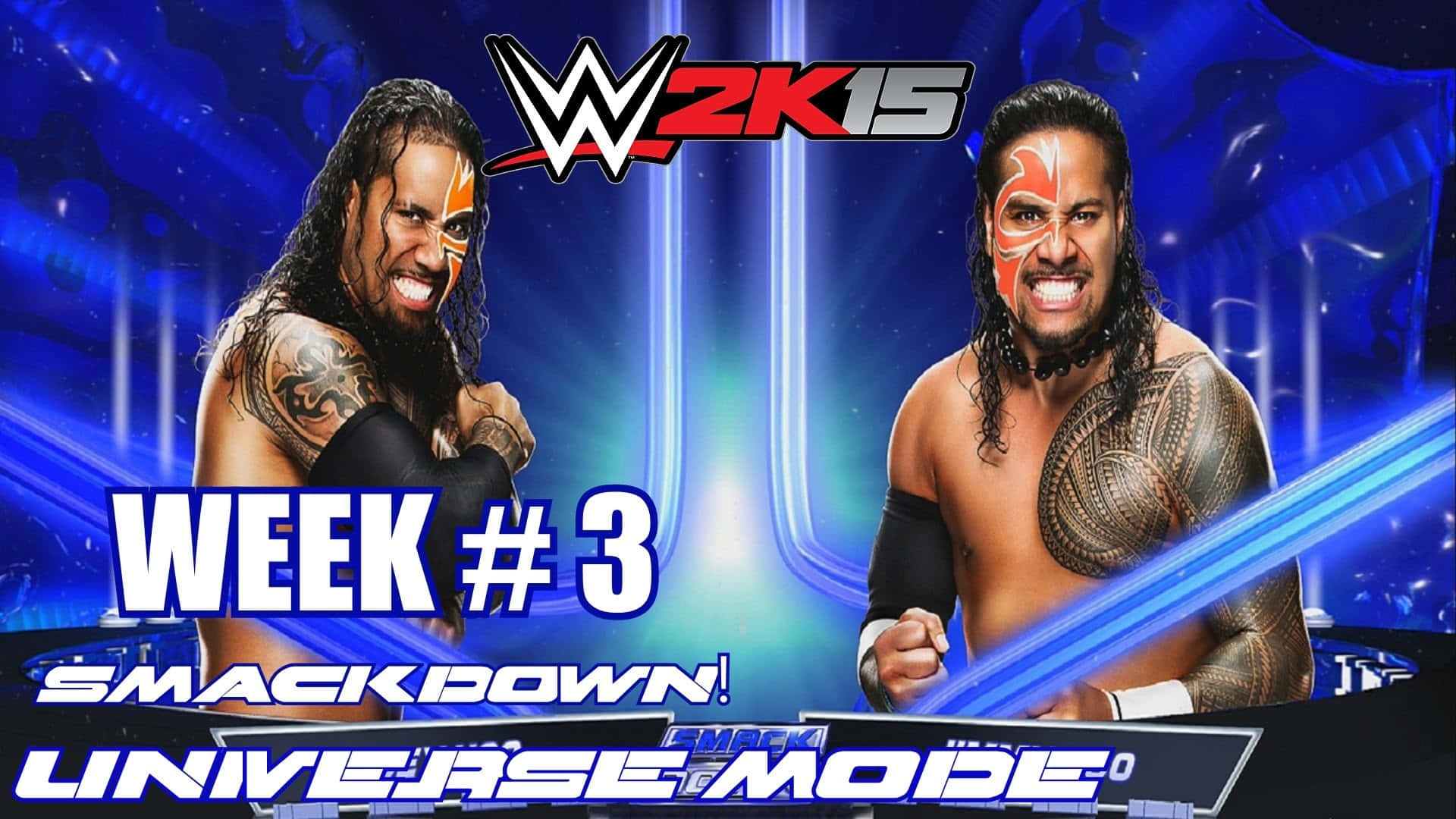 Wwe Superstars, Jey Uso, And Jimmy Uso In Action Background
