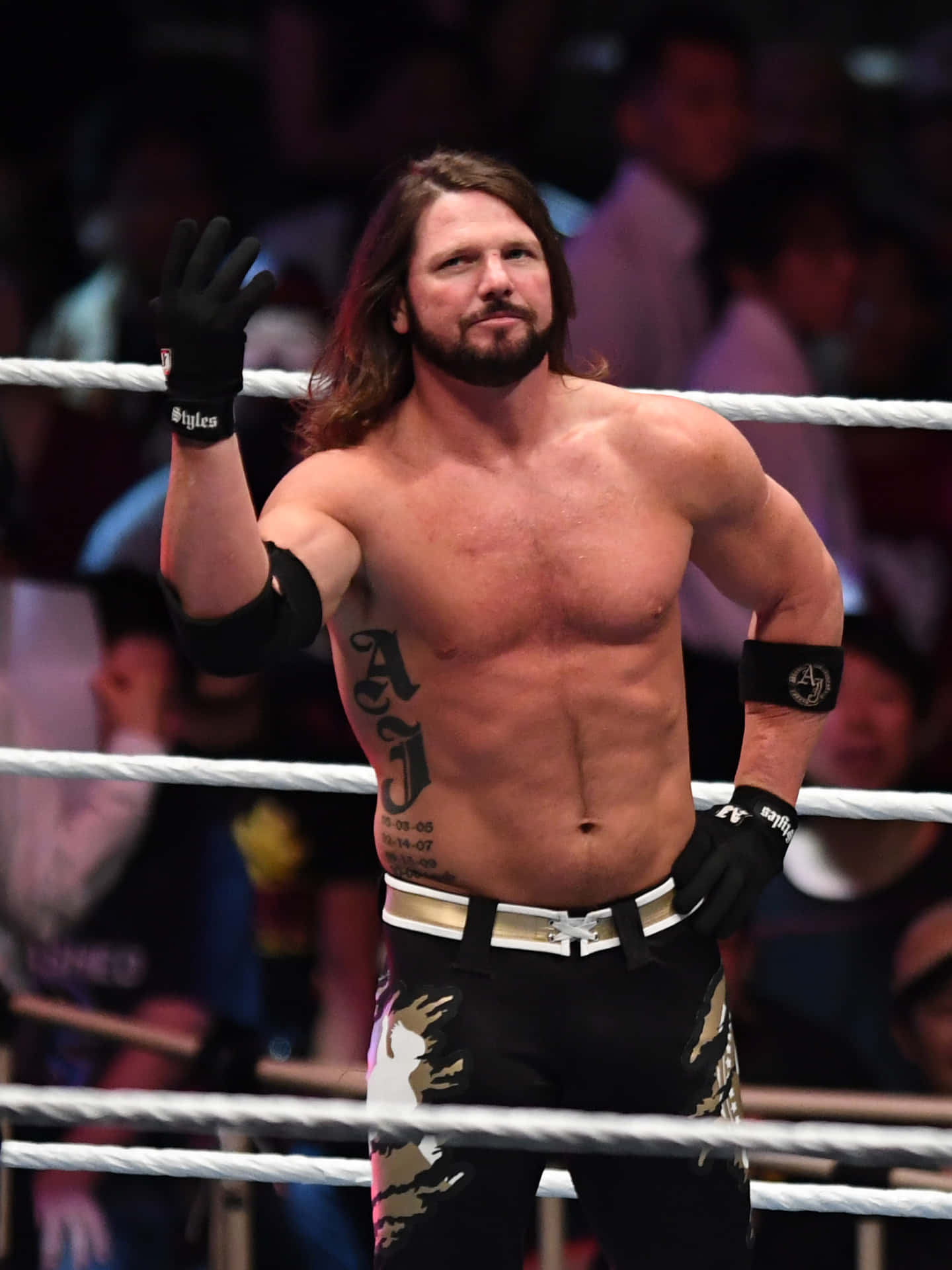 Wwe Top Wrestler Aj Styles Background