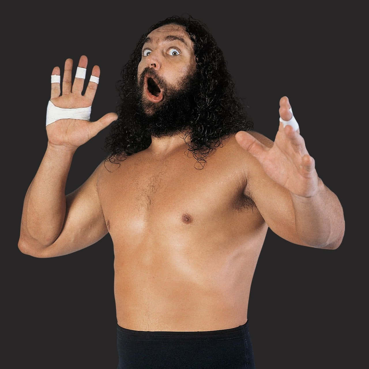 Wwe Wrestler Bruiser Brody Making Funny Face Background
