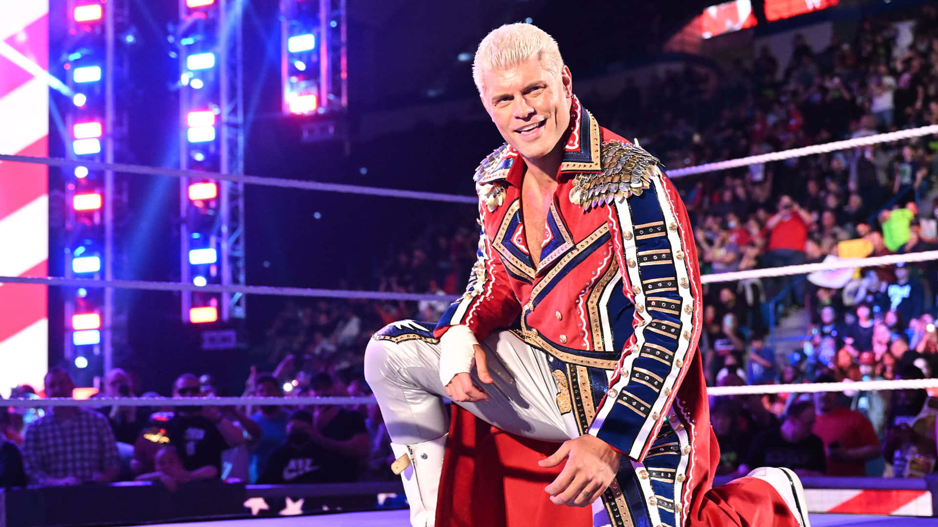 Wwe Wrestler Cody Rhodes Ring Entrance Background