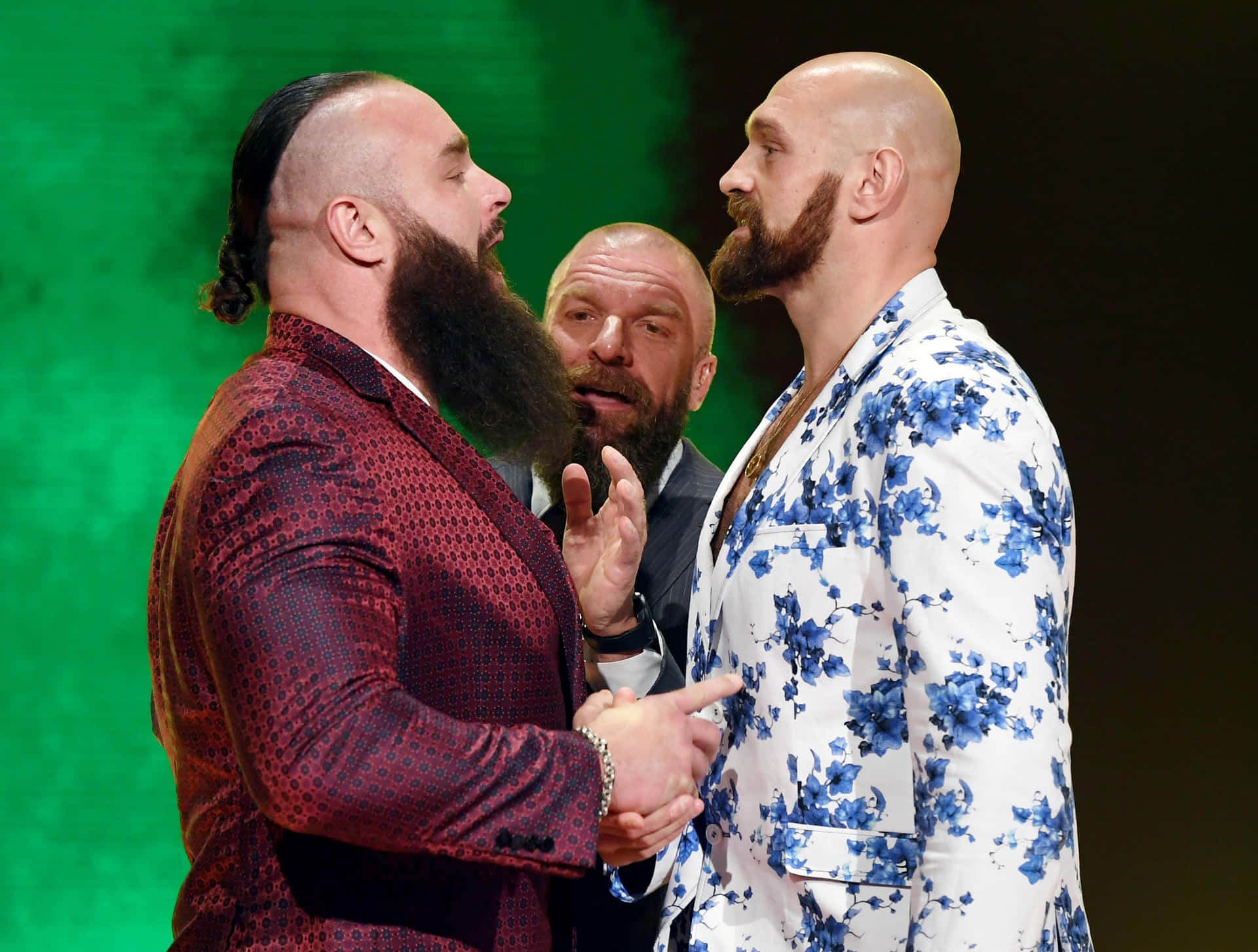 Wwe Wrestlers Braun Strowman And Tyson Fury Background