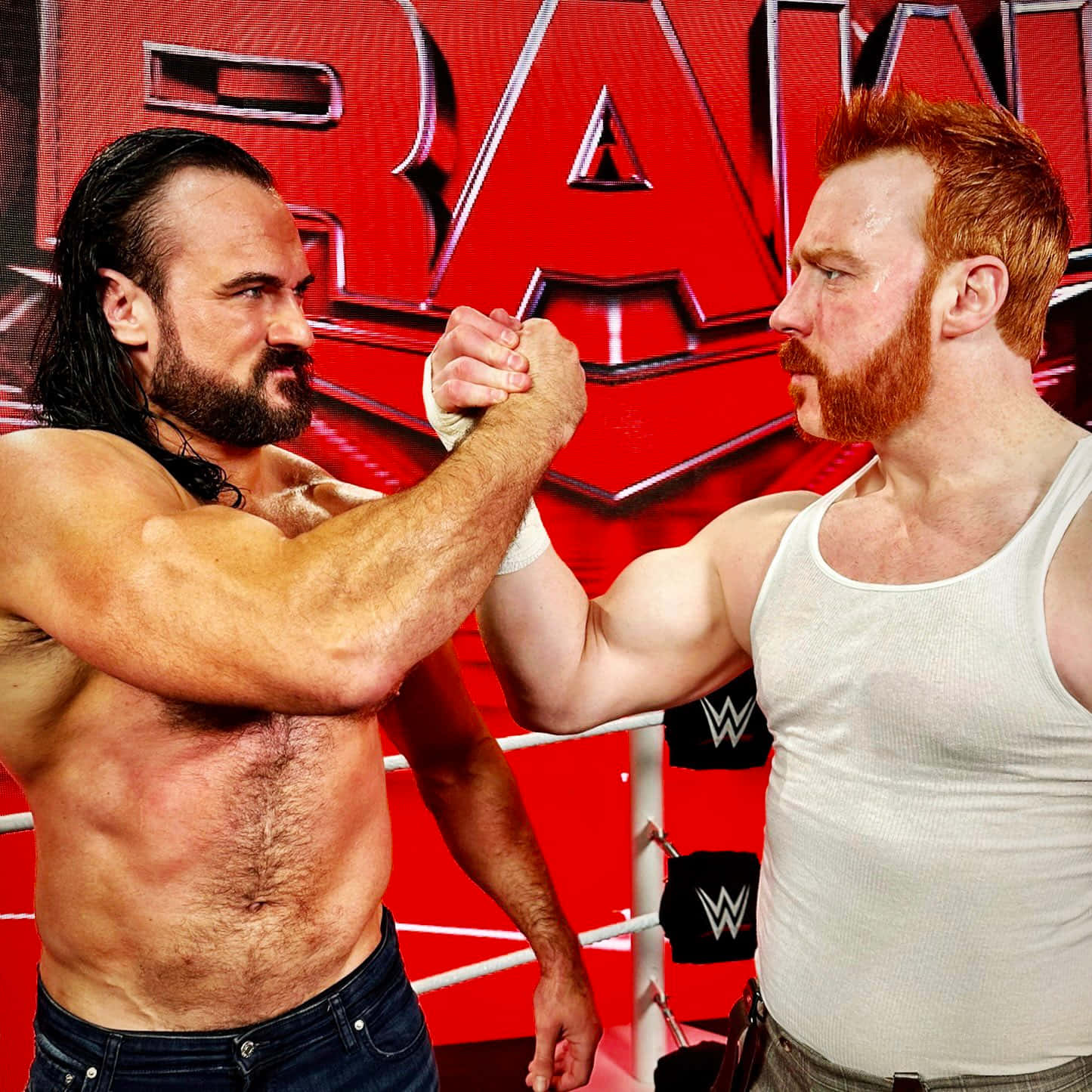 Wwe Wrestlers Drew Mcintyre And Sheamus In A Powerful Team Up. Background