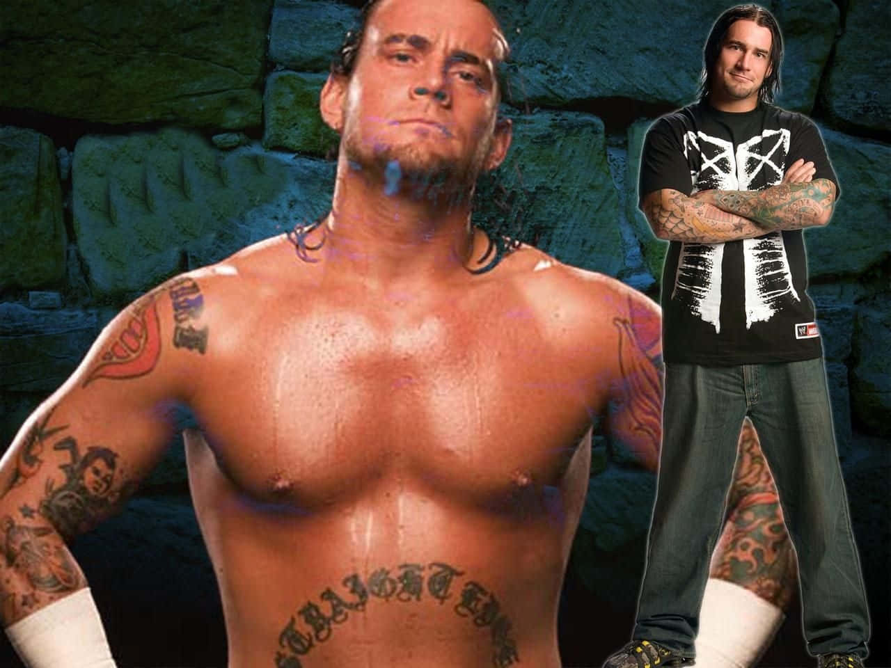 Wwe Wrestlers With Tattoos Standing Next To Each Other