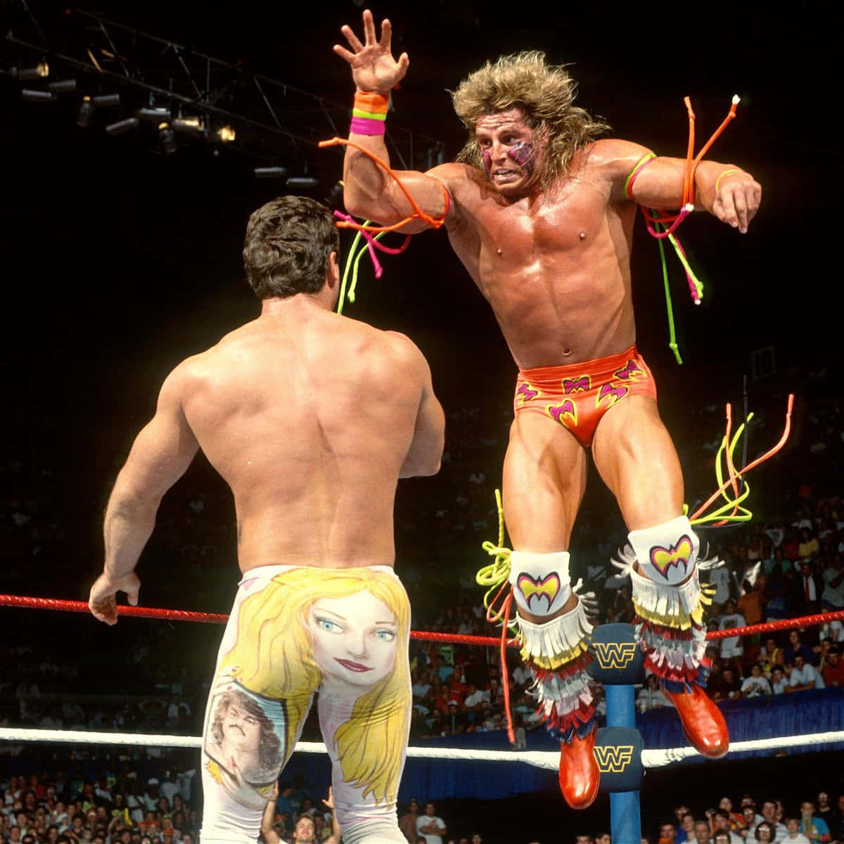 Wwf Wrestling Legends Ultimate Warrior With Rick Rude 1989 Background