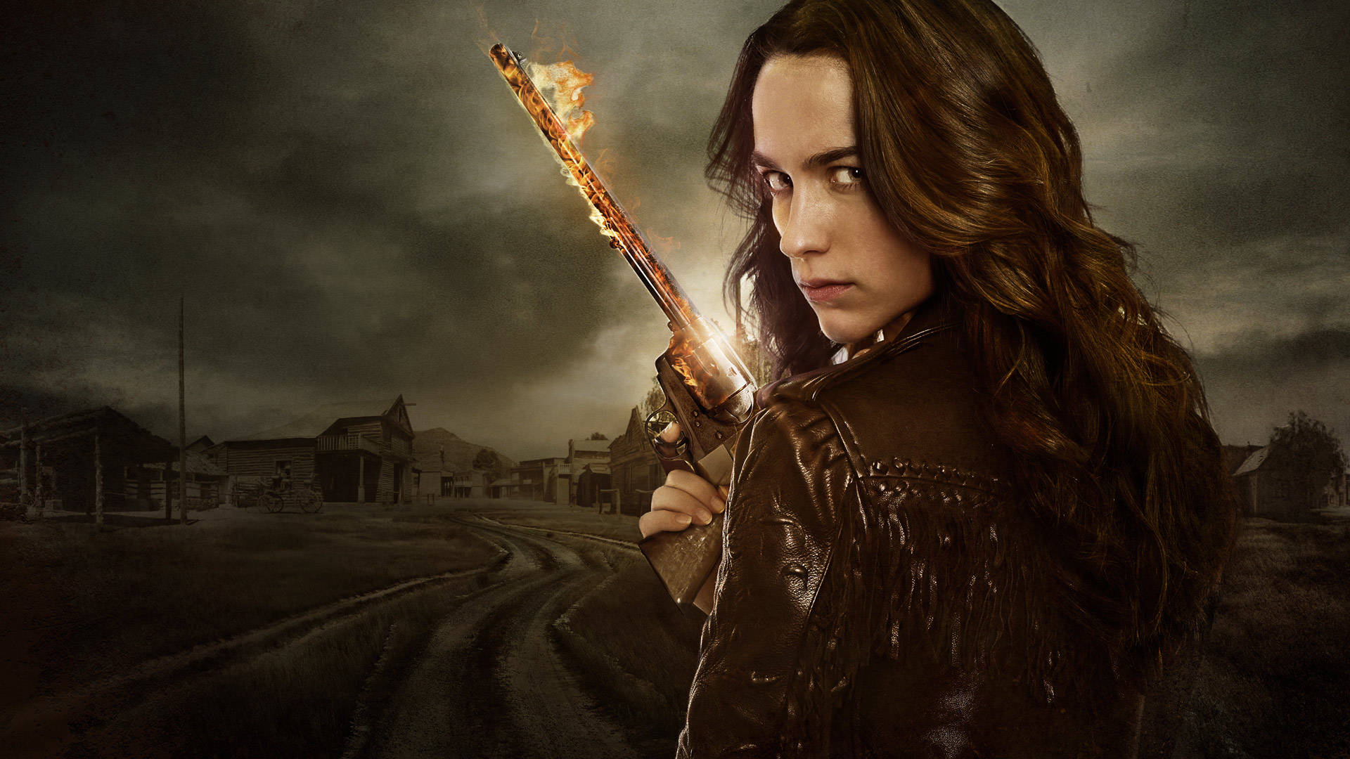 Wynonna Earp Flaming Peacemaker Background