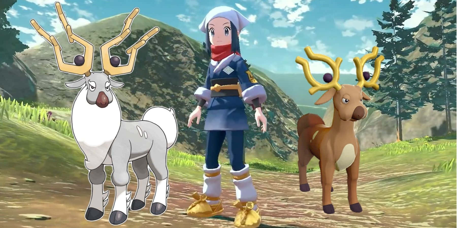 Wyrdeer And Stantler With Player