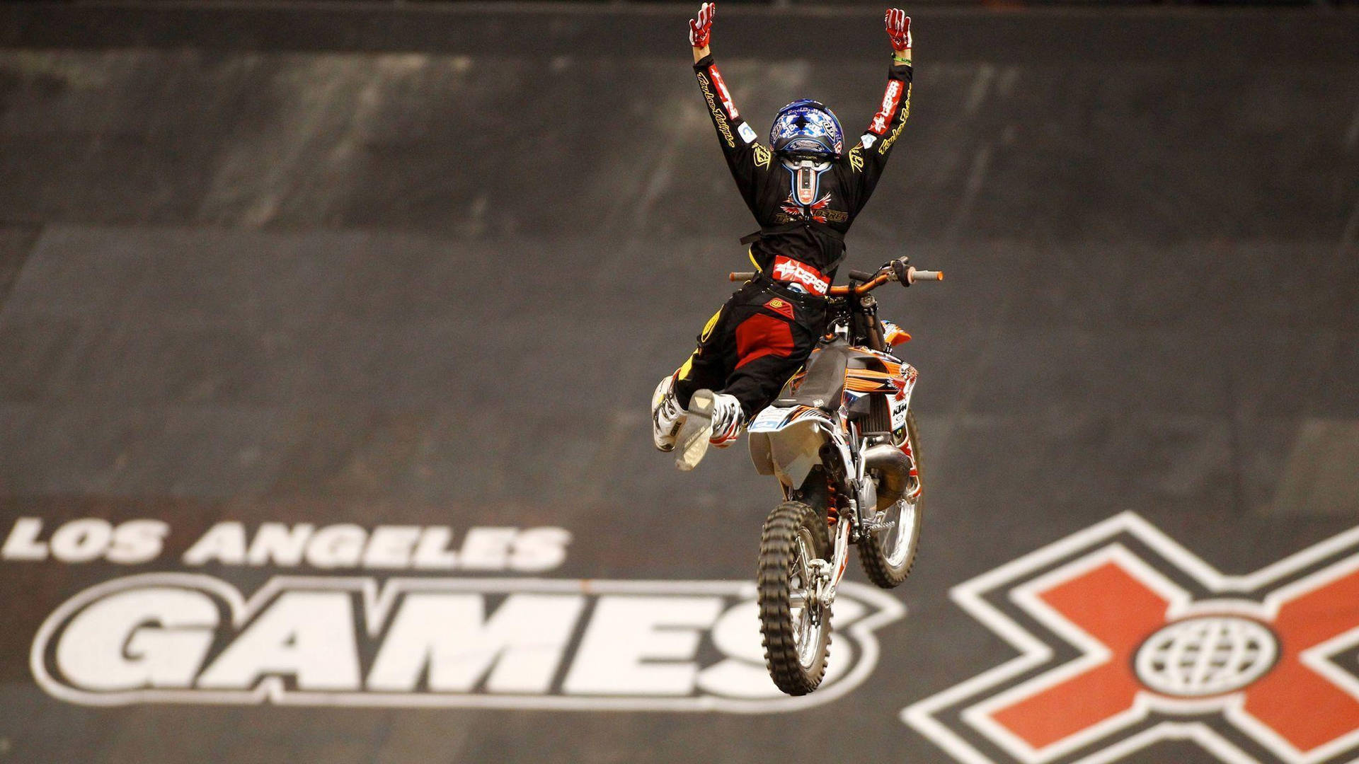 X Games Motocross No-hand Stunt Background