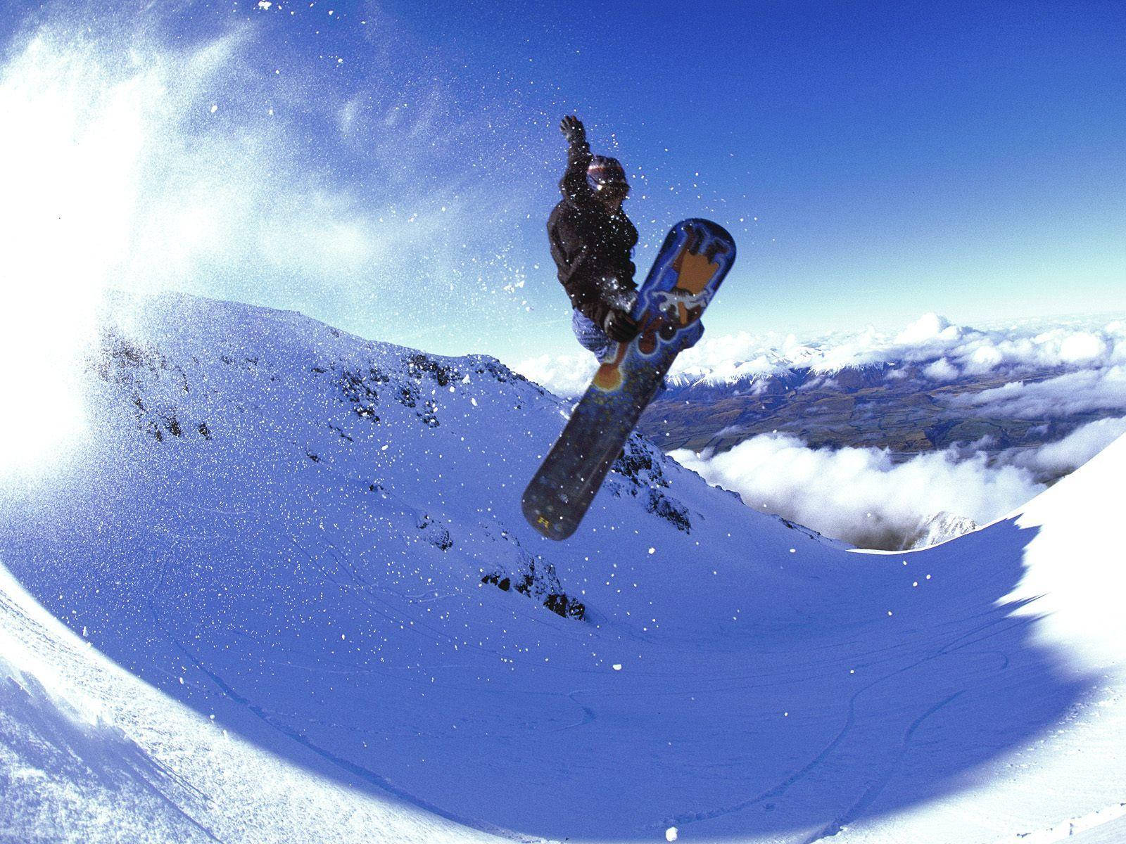 X Games Snowboarder Aerial Shot Background