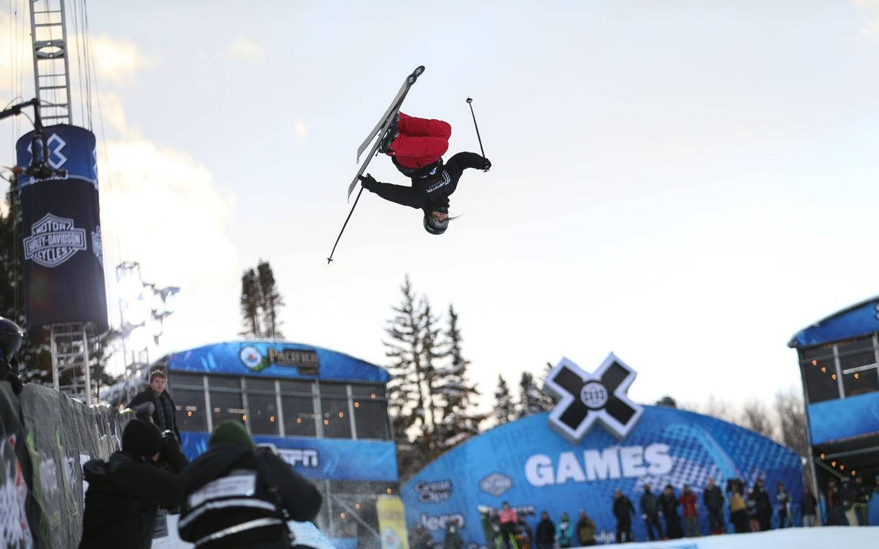 X Games Twin-tip Skis Stunt Background