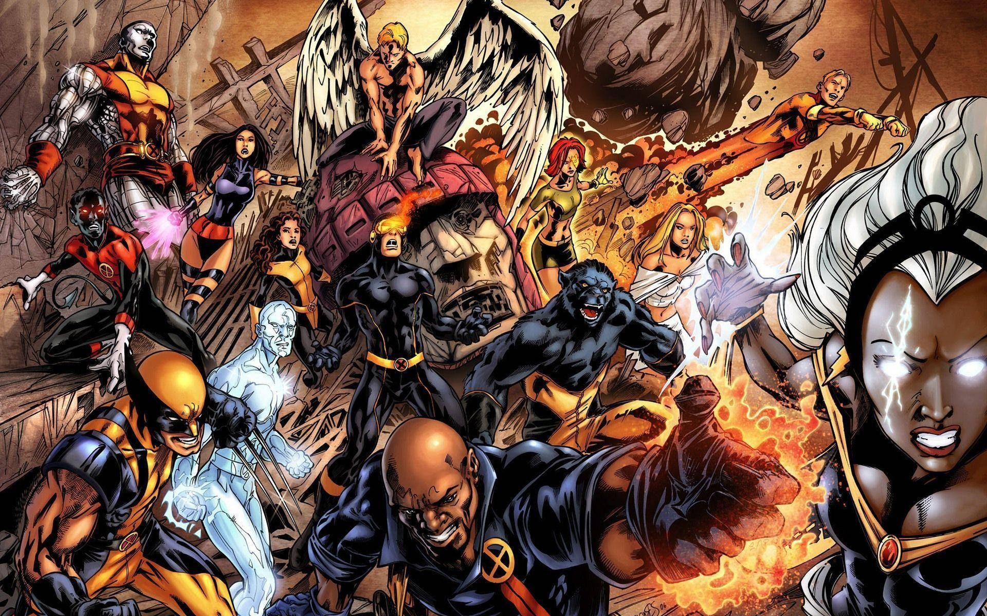 X-men Digital Comic Art Background