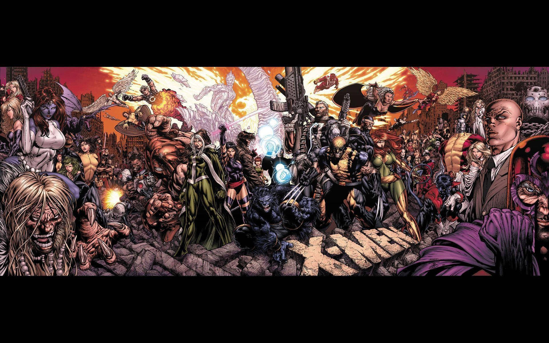 X Men Marvel Villains And Heroes Background