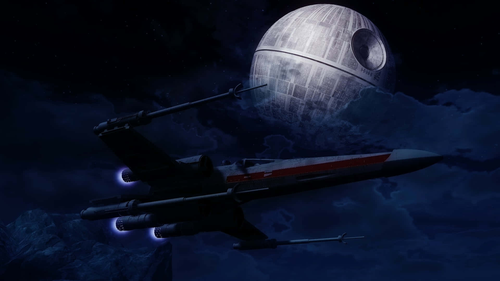 X Wing Approaches Death Star4 K Background